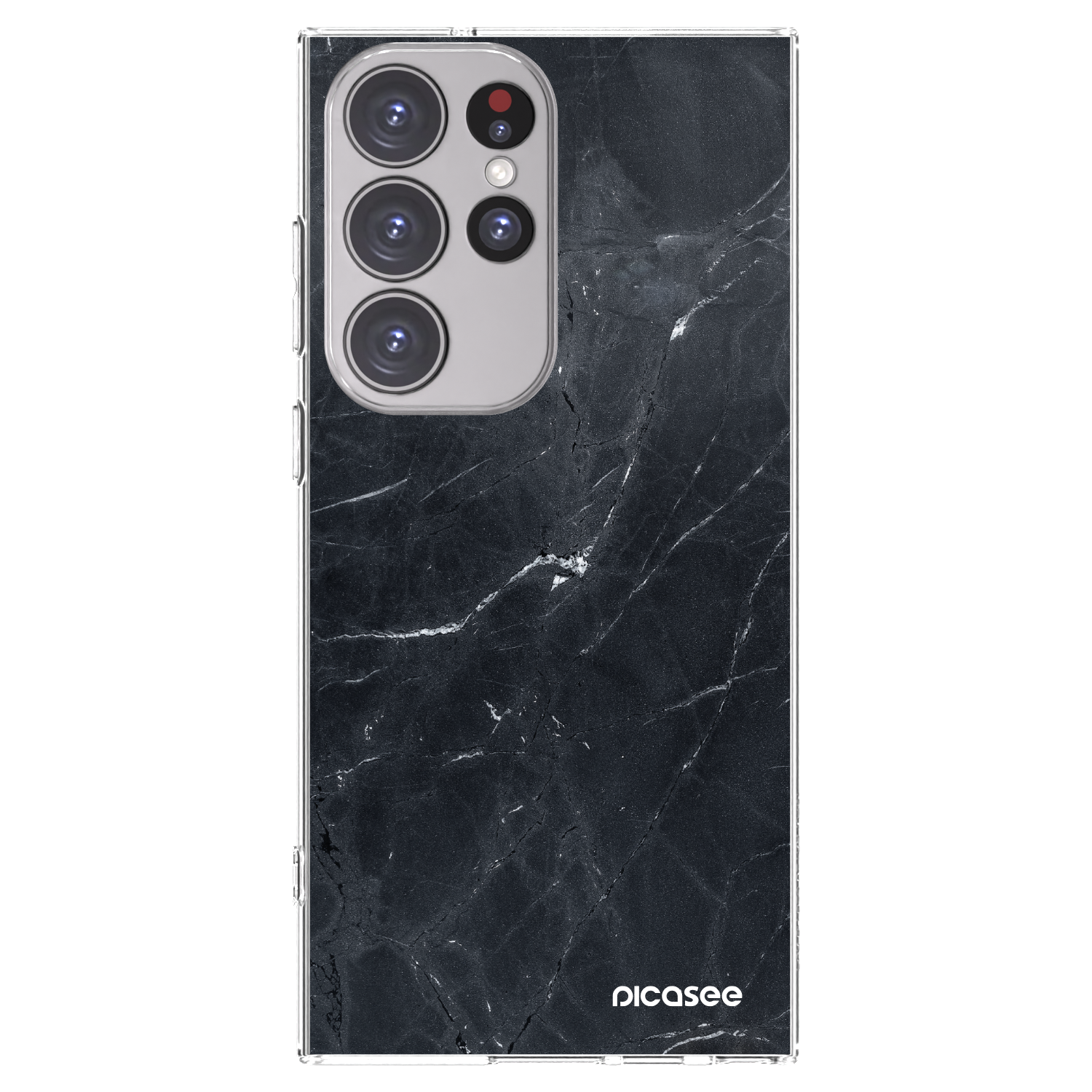 Picasee silikonowe przeźroczyste etui na Samsung Galaxy S23 Ultra 5G - Black marble