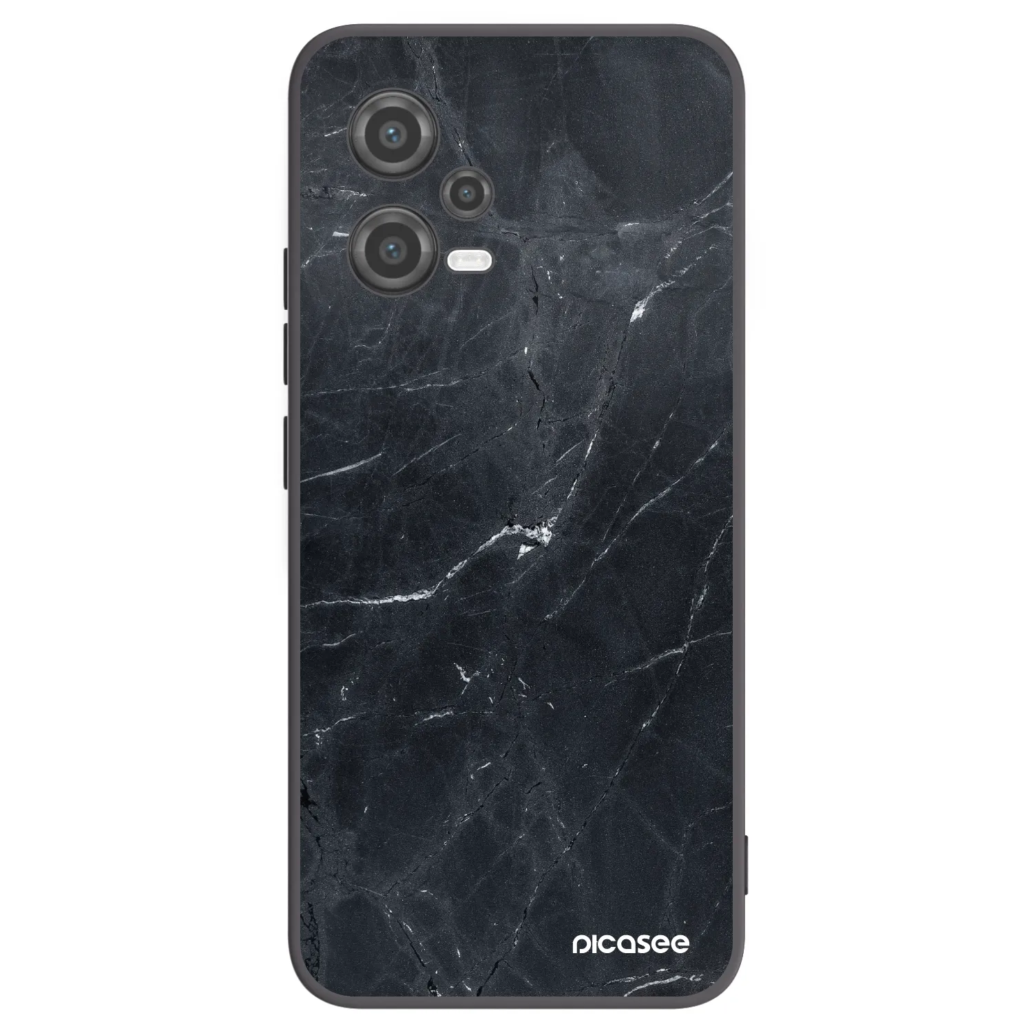 Picasee silikonowe czarne etui na Xiaomi Poco X5 - Black marble