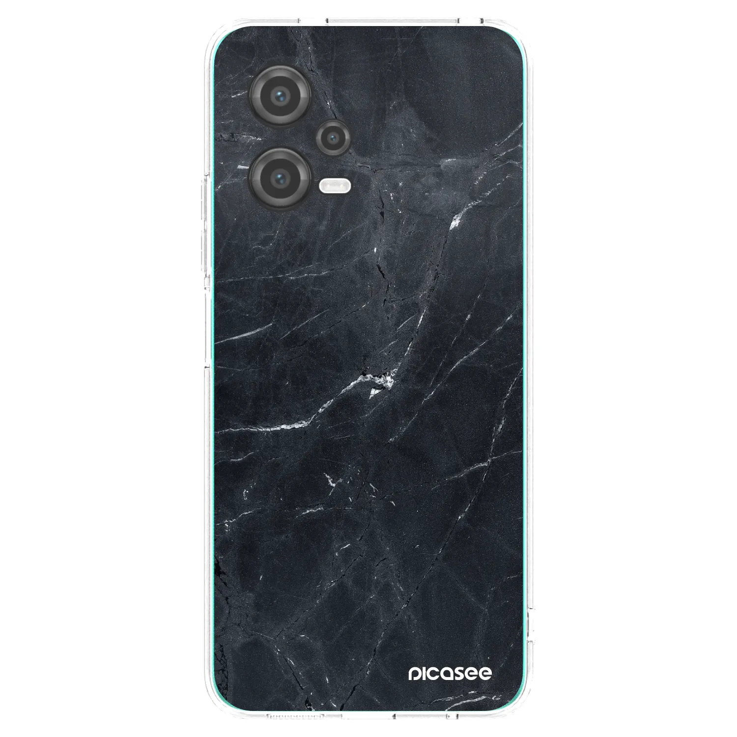 Picasee silikonowe przeźroczyste etui na Xiaomi Poco X5 - Black marble