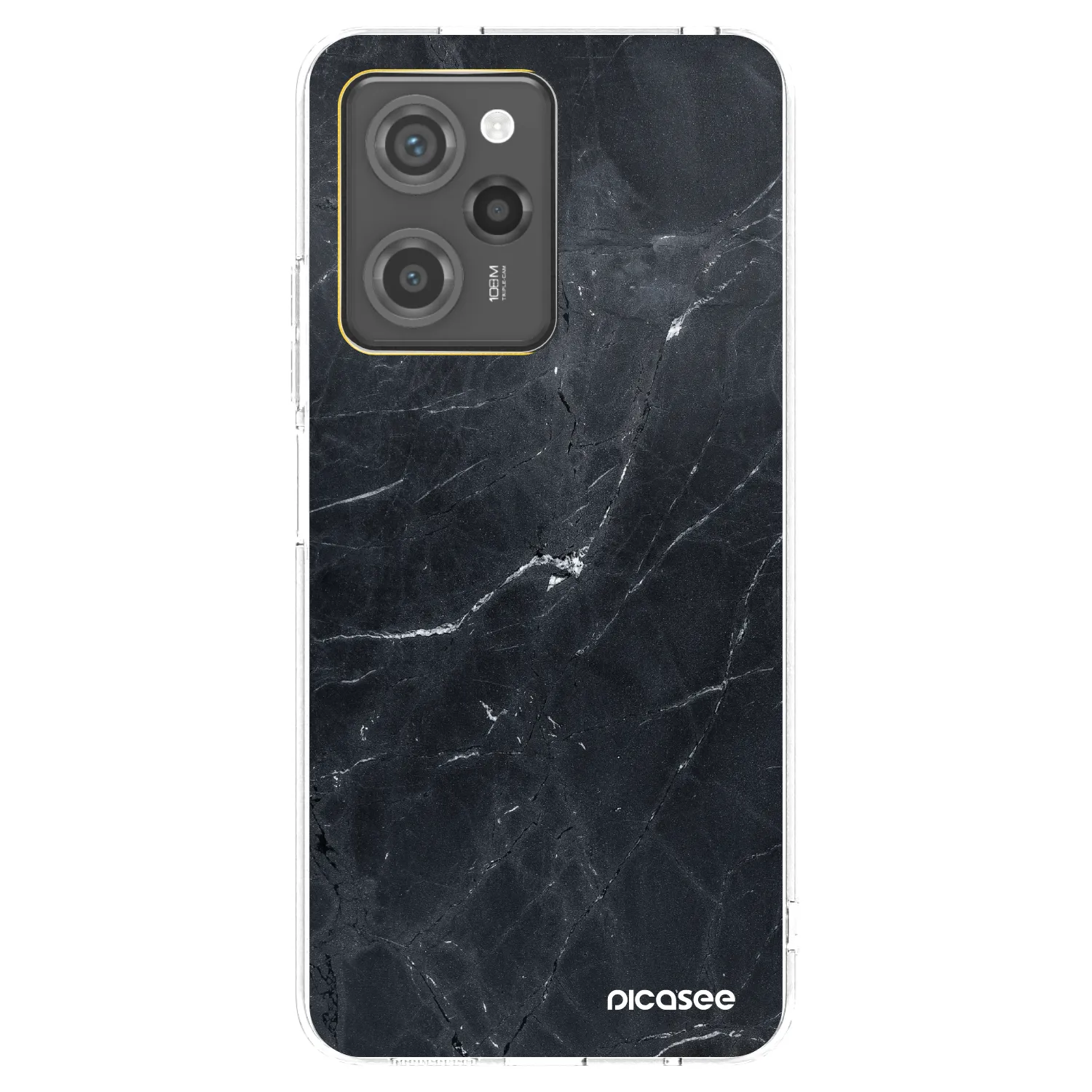Picasee silikonowe przeźroczyste etui na Xiaomi Poco X5 Pro - Black marble