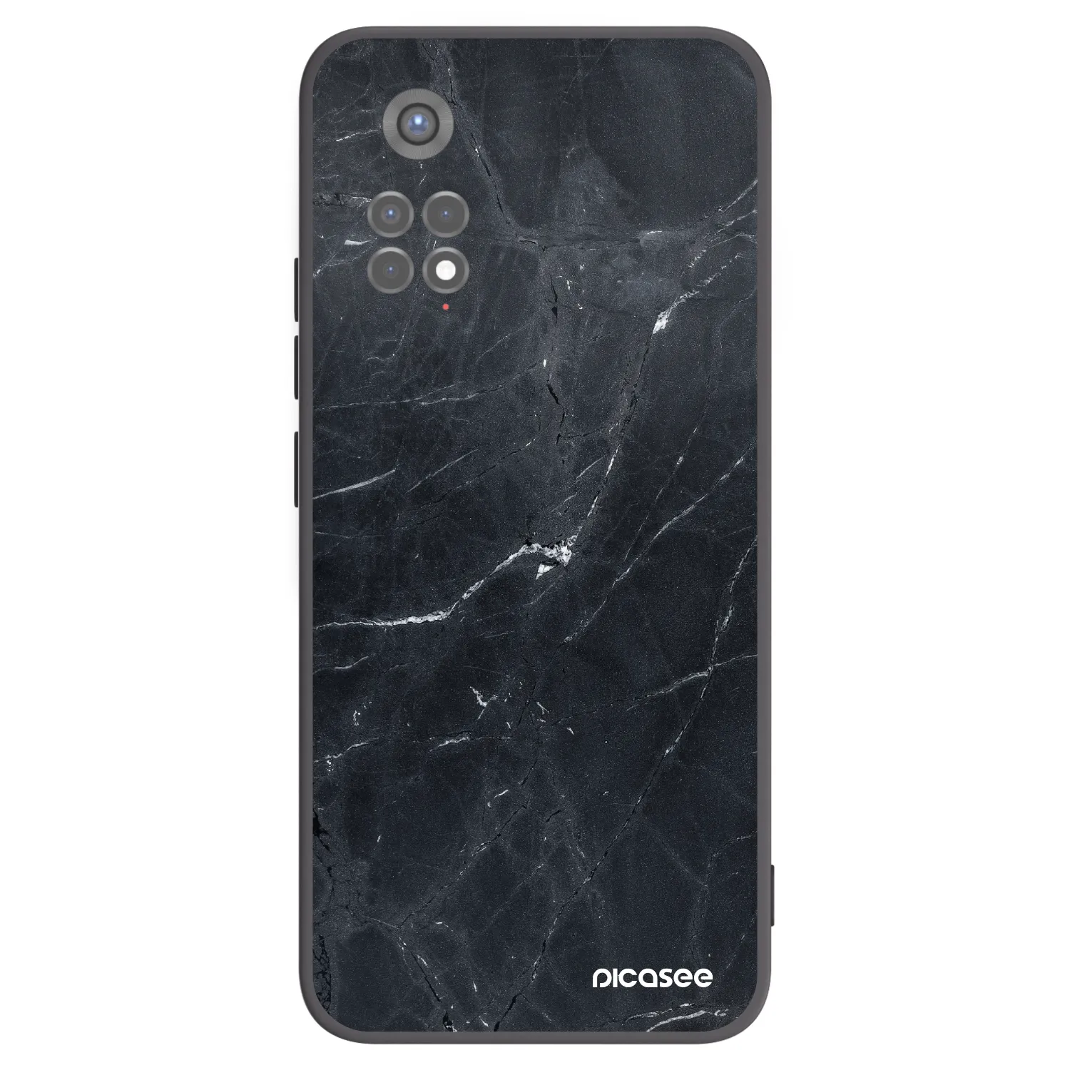 Picasee silikonowe czarne etui na Xiaomi Redmi Note 11S 5G - Black marble