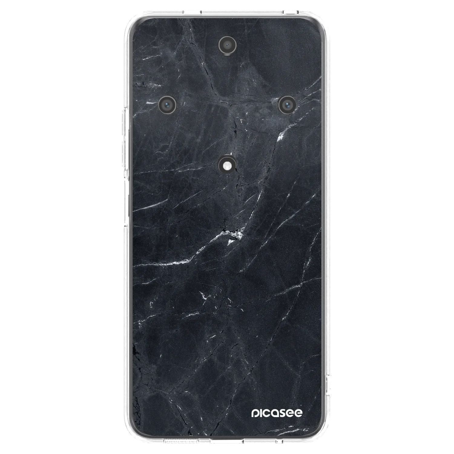 Picasee silikonowe przeźroczyste etui na Honor Magic5 Lite 5G - Black marble