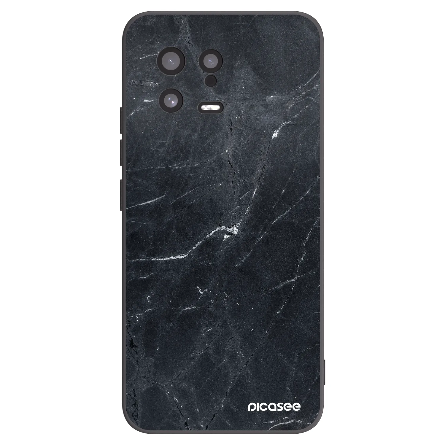 Picasee silikonowe czarne etui na Xiaomi 13 - Black marble