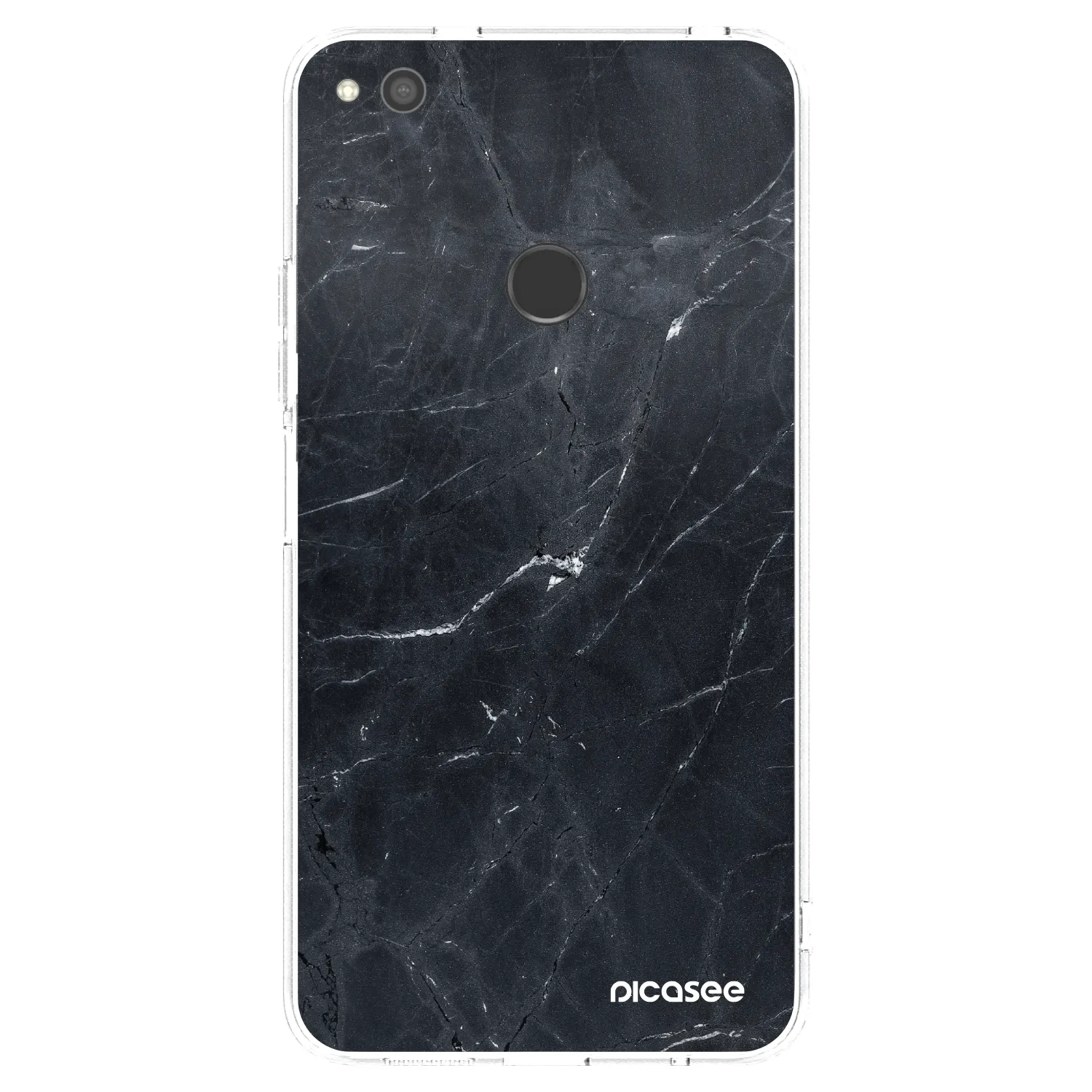 Picasee silikonowe przeźroczyste etui na Huawei P9 Lite 2017 - Black marble