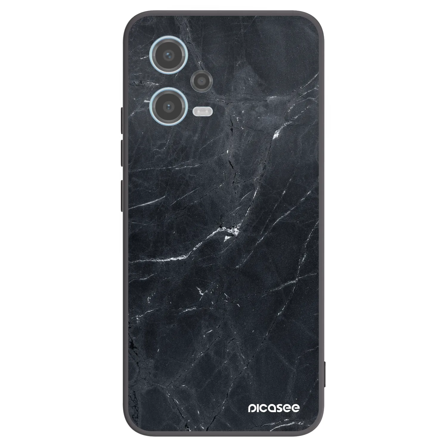 Picasee silikonowe czarne etui na Xiaomi Redmi Note 12 5G - Black marble