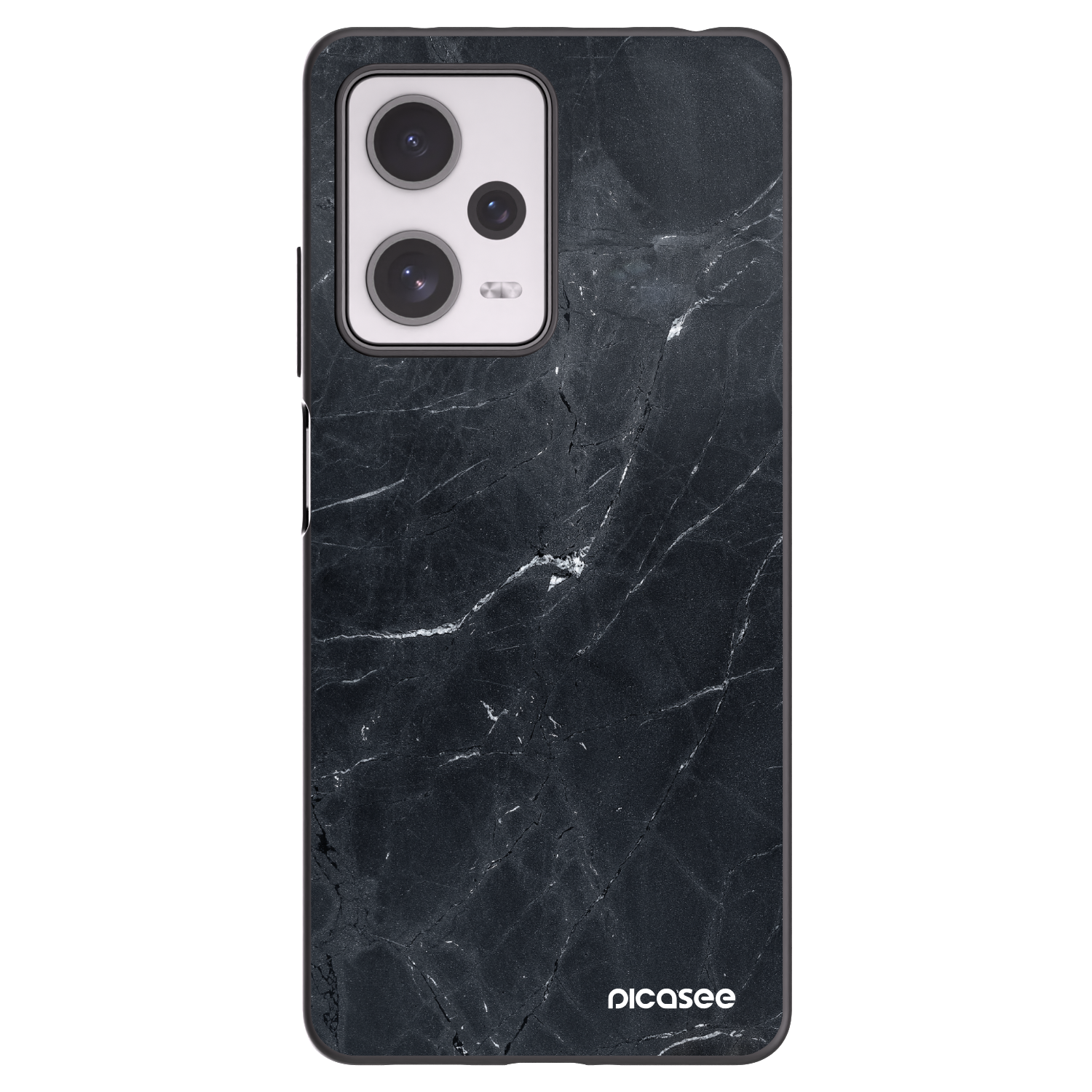 Picasee silikonowe czarne etui na Xiaomi Redmi Note 12 Pro+ 5G - Black marble