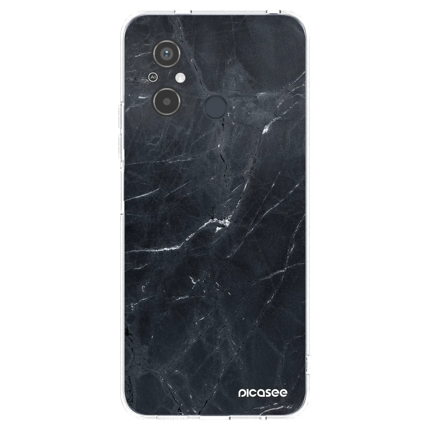 Picasee silikonowe przeźroczyste etui na Xiaomi Redmi 12C - Black marble