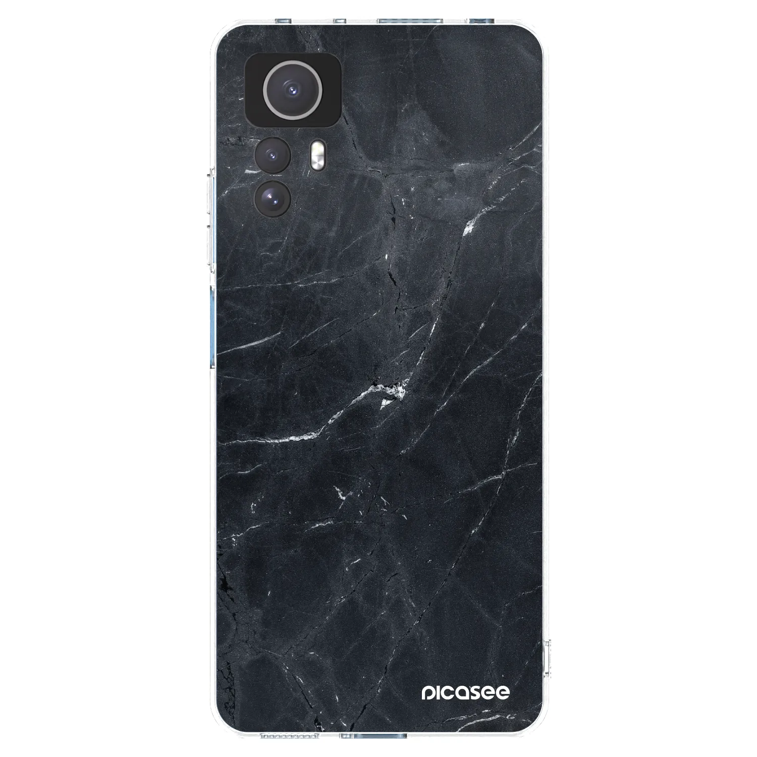 Picasee silikonowe przeźroczyste etui na Xiaomi Redmi Note 12S - Black marble