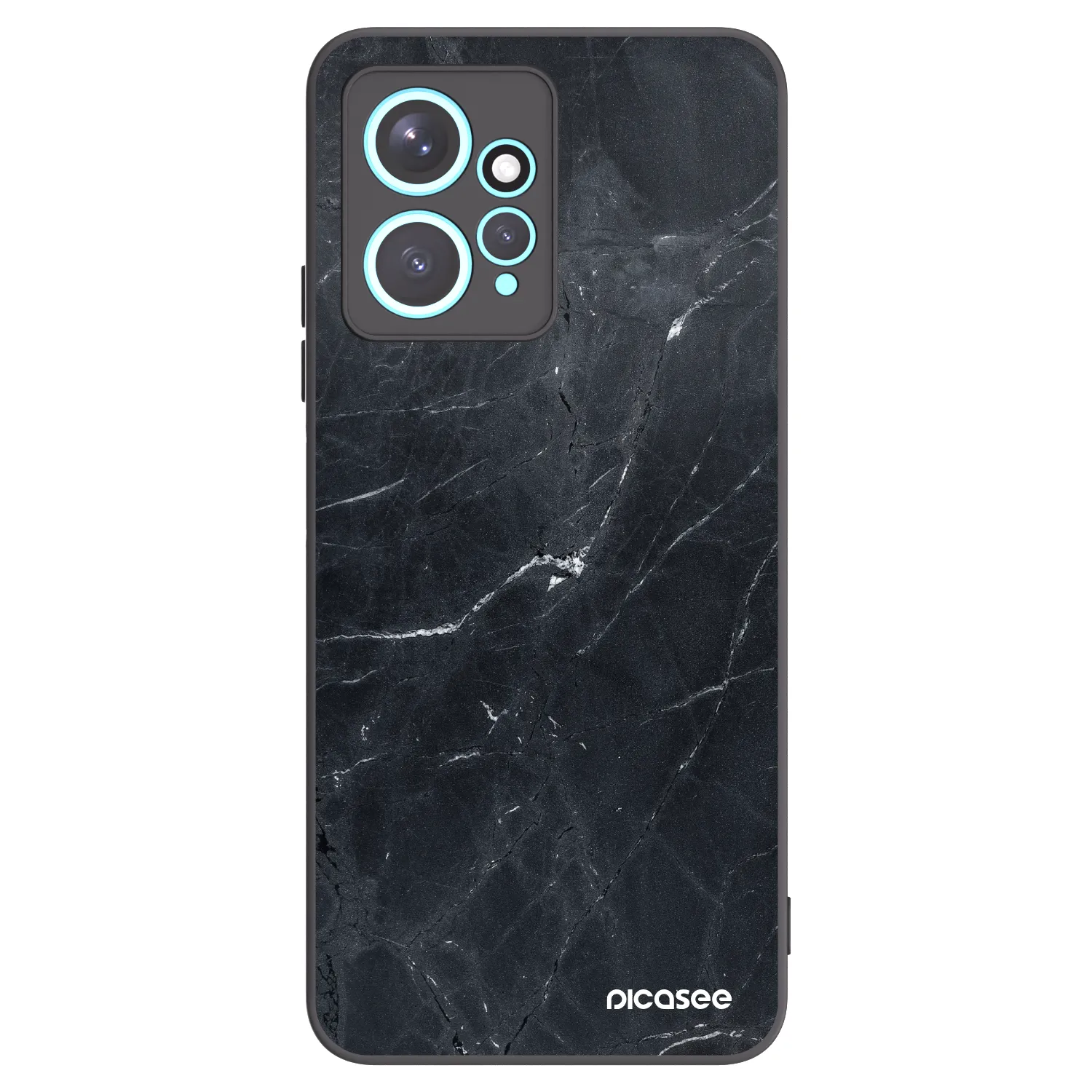 Picasee silikonowe czarne etui na Xiaomi Redmi Note 12 4G - Black marble