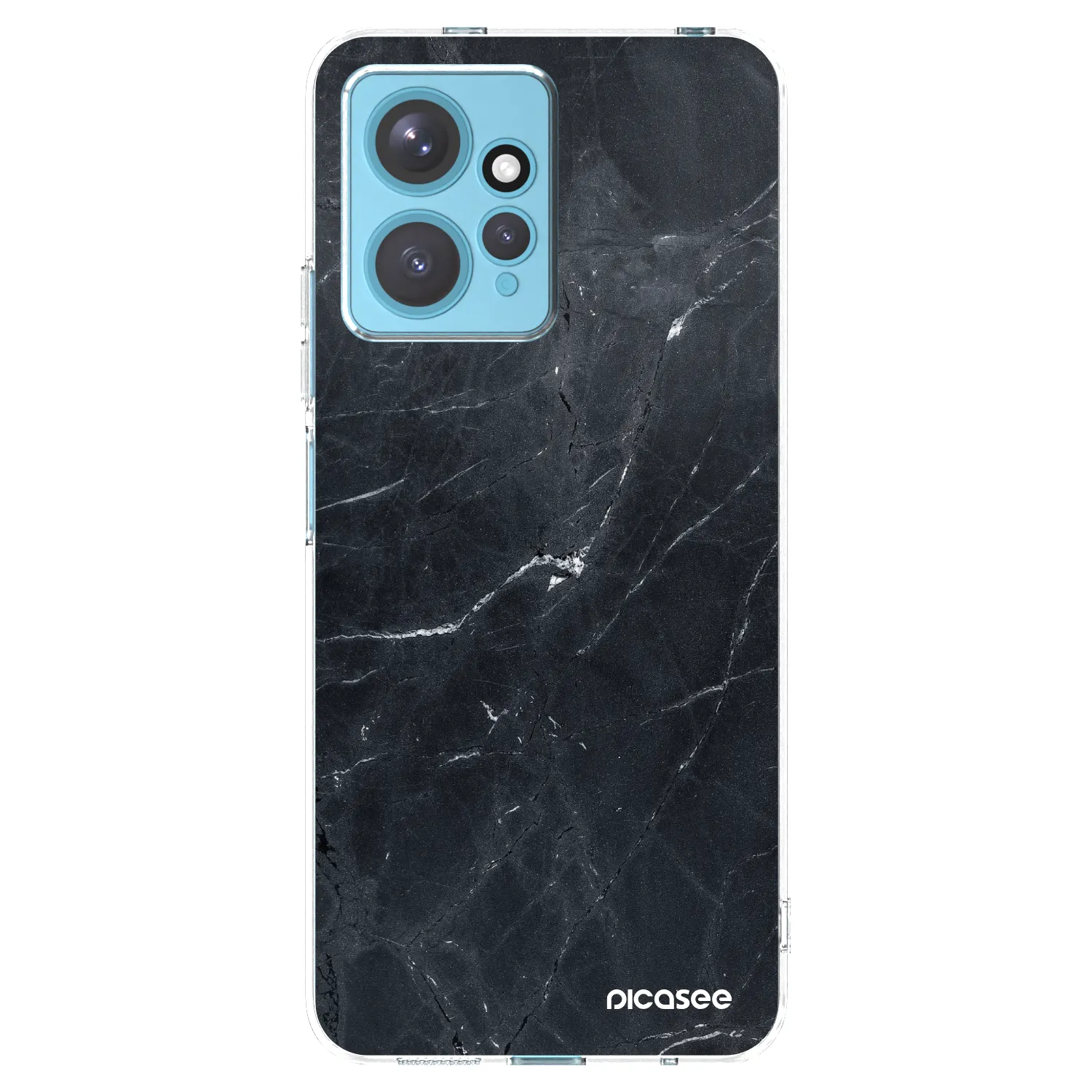 Picasee silikonowe przeźroczyste etui na Xiaomi Redmi Note 12 4G - Black marble