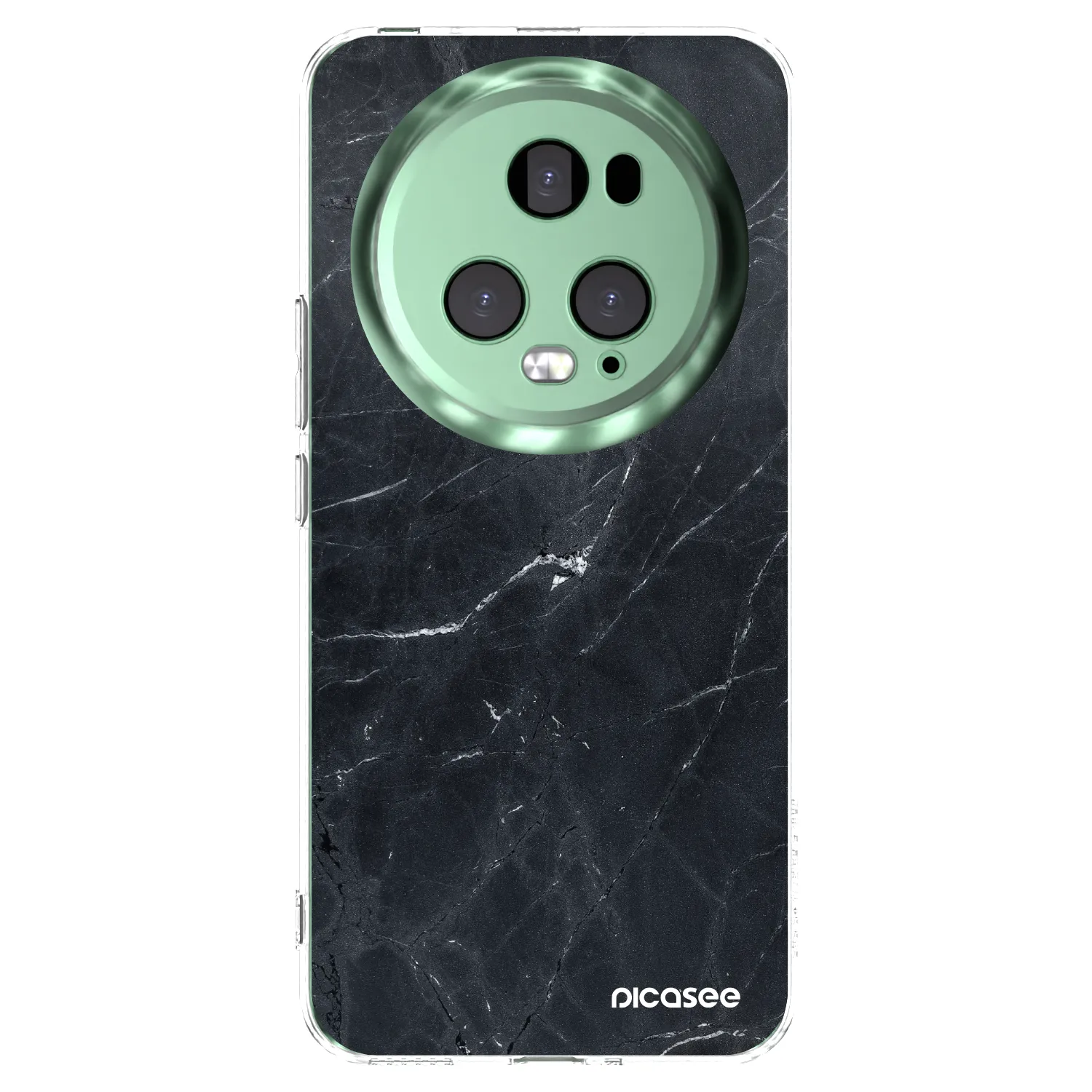 Picasee silikonowe przeźroczyste etui na Honor Magic5 Pro - Black marble