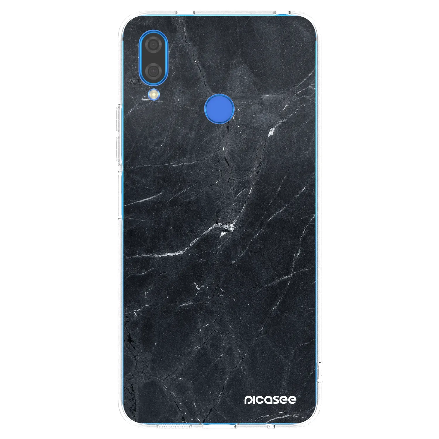 Picasee silikonowe przeźroczyste etui na Huawei Nova 3i - Black marble