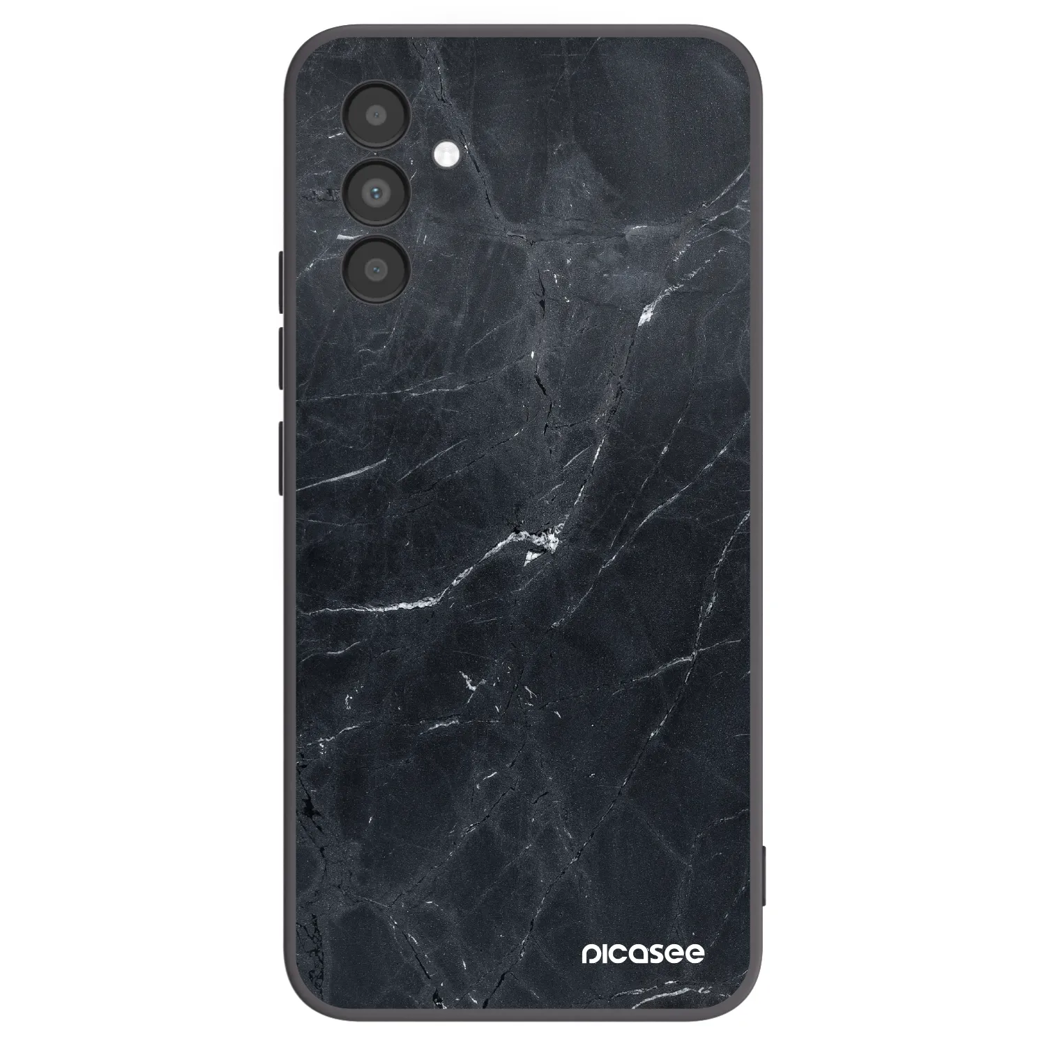 Picasee silikonowe czarne etui na Samsung Galaxy A04s A047F - Black marble