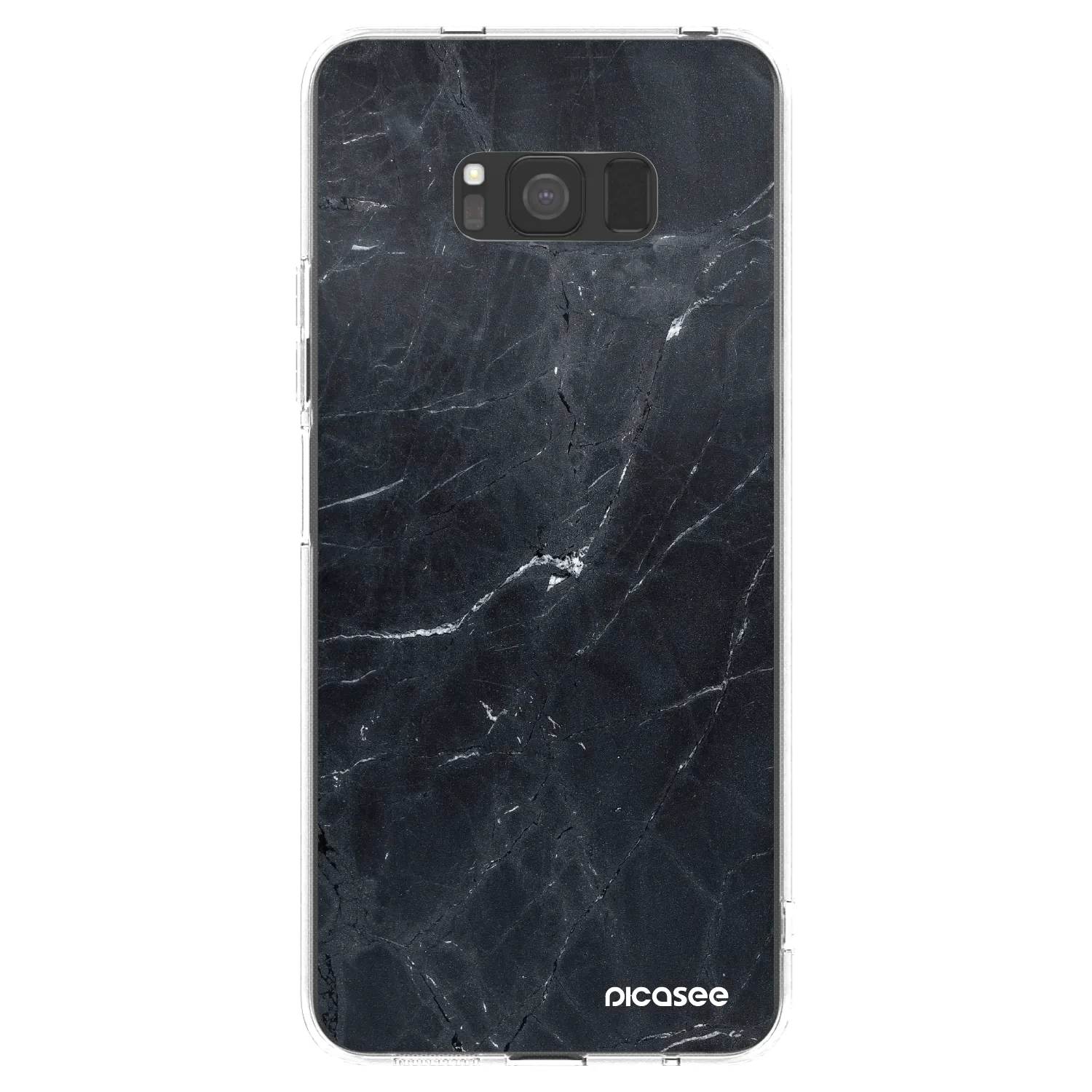 Picasee silikonowe przeźroczyste etui na Samsung Galaxy S8 G950F - Black marble