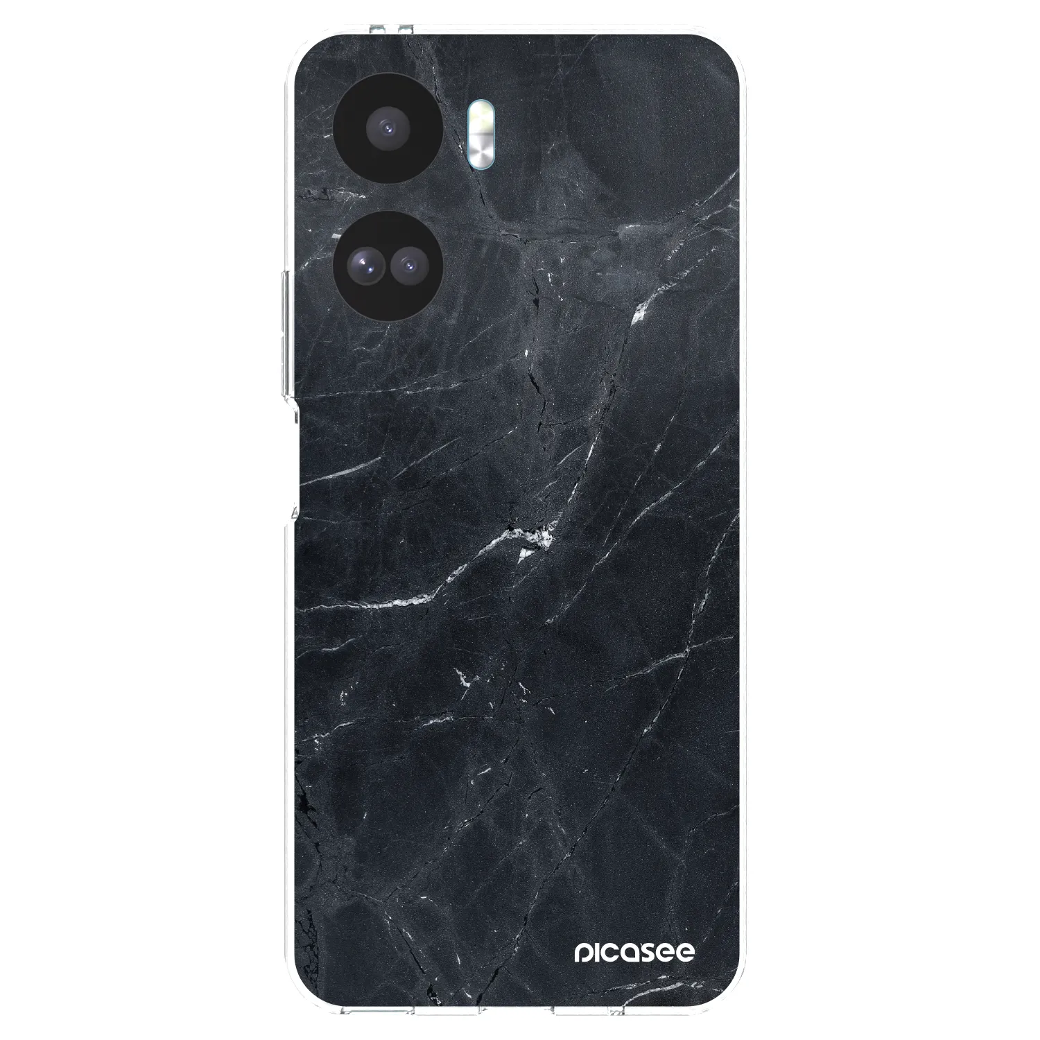 Picasee silikonowe przeźroczyste etui na Honor 90 Lite 5G - Black marble