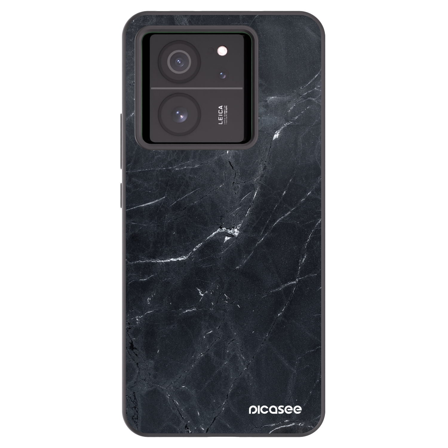 Picasee silikonowe czarne etui na Xiaomi 13T - Black marble
