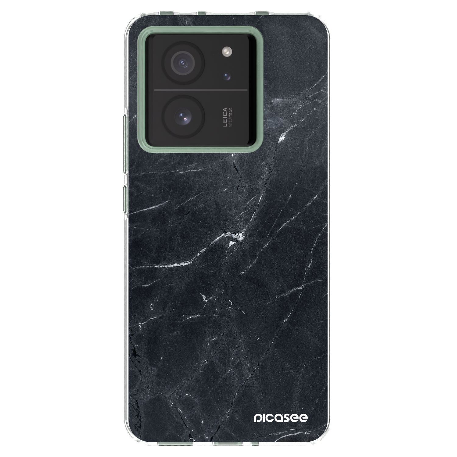 Picasee silikonowe przeźroczyste etui na Xiaomi 13T Pro - Black marble