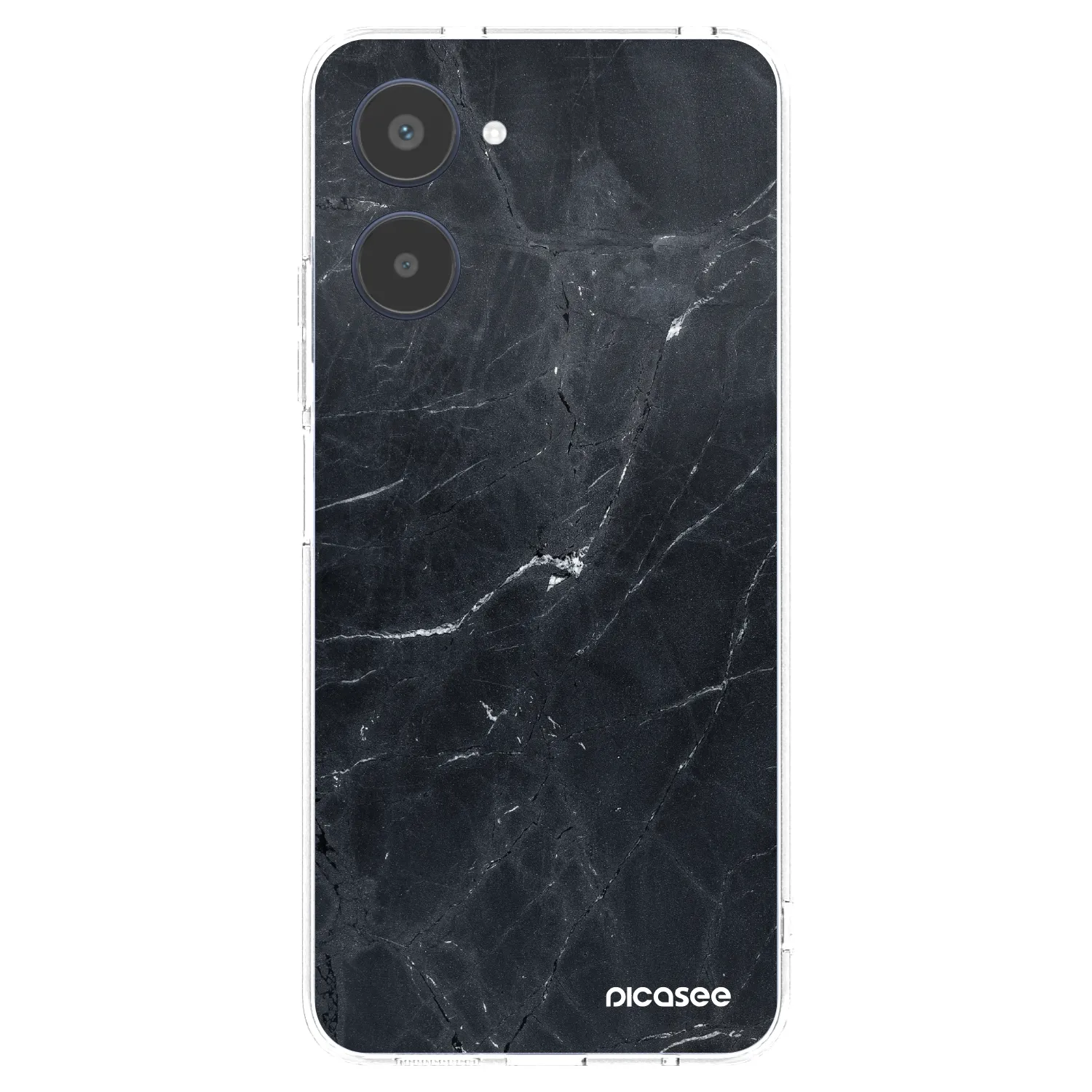 Picasee silikonowe przeźroczyste etui na Realme 10 4G - Black marble