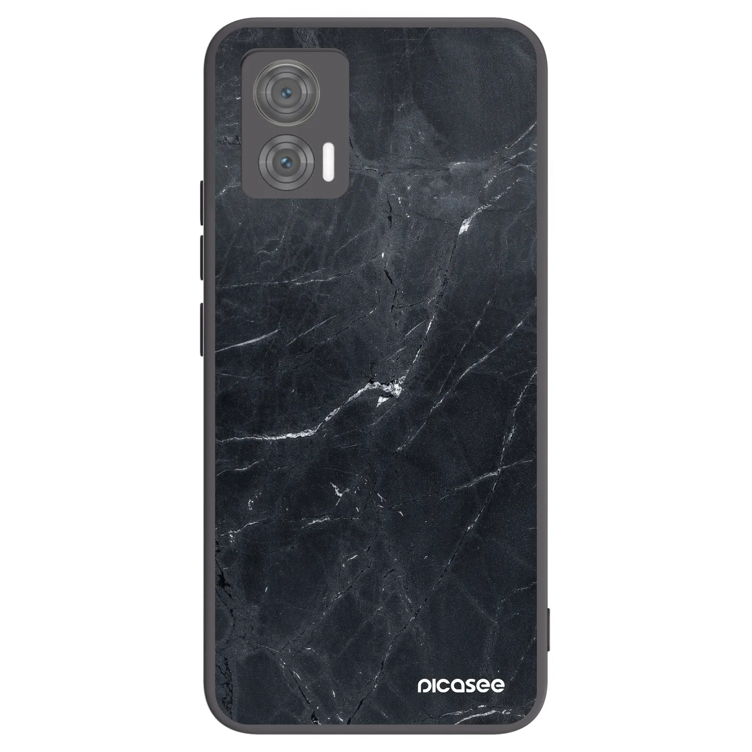Picasee silikonowe czarne etui na Motorola Edge 30 Neo - Black marble