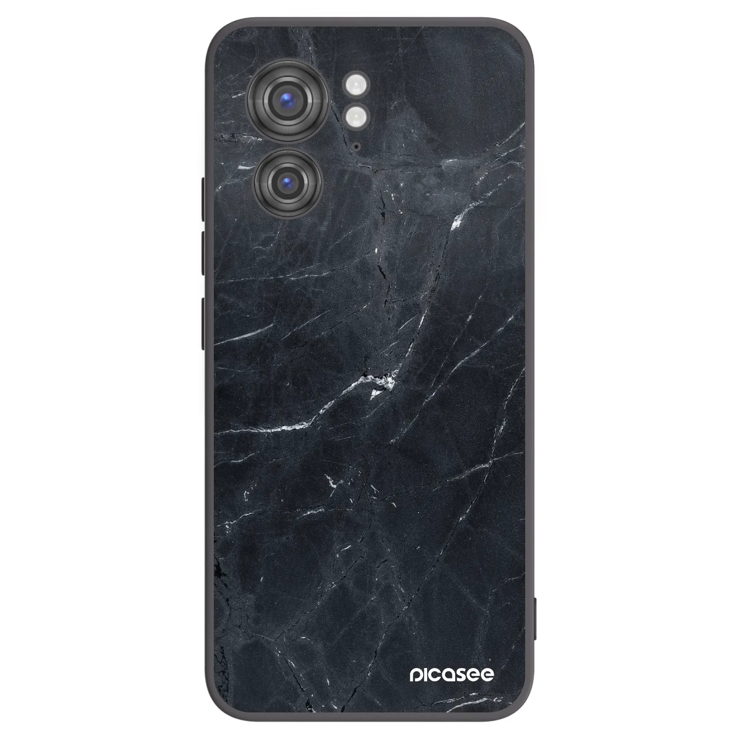 Picasee silikonowe czarne etui na Motorola Edge 40 - Black marble