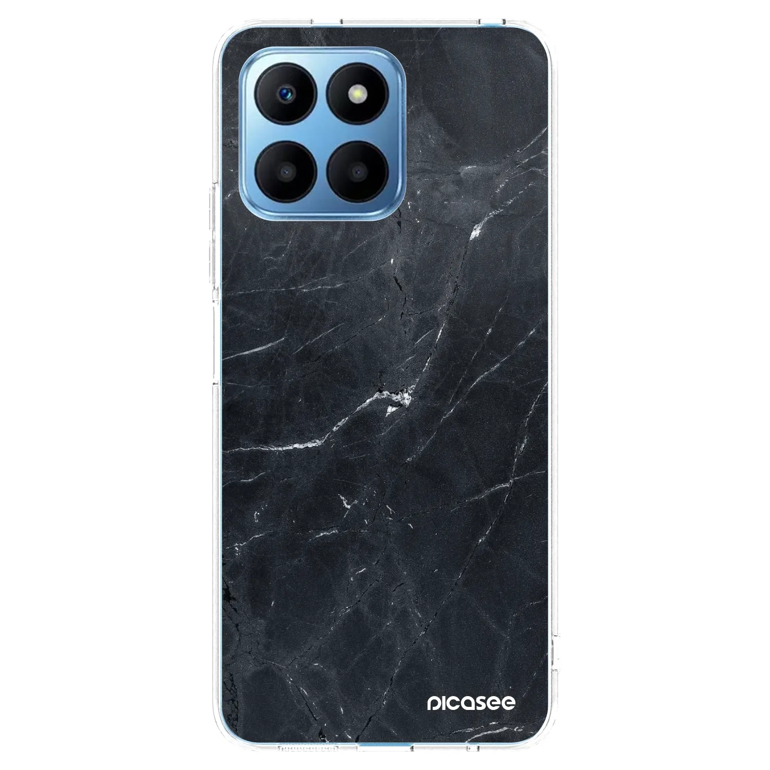 Picasee silikonowe przeźroczyste etui na Honor 70 Lite - Black marble