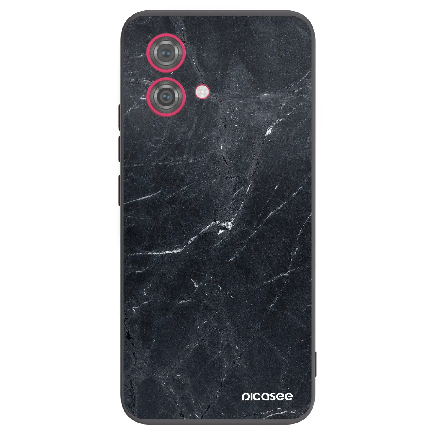 Picasee silikonowe czarne etui na Motorola Moto G84 5G - Black marble