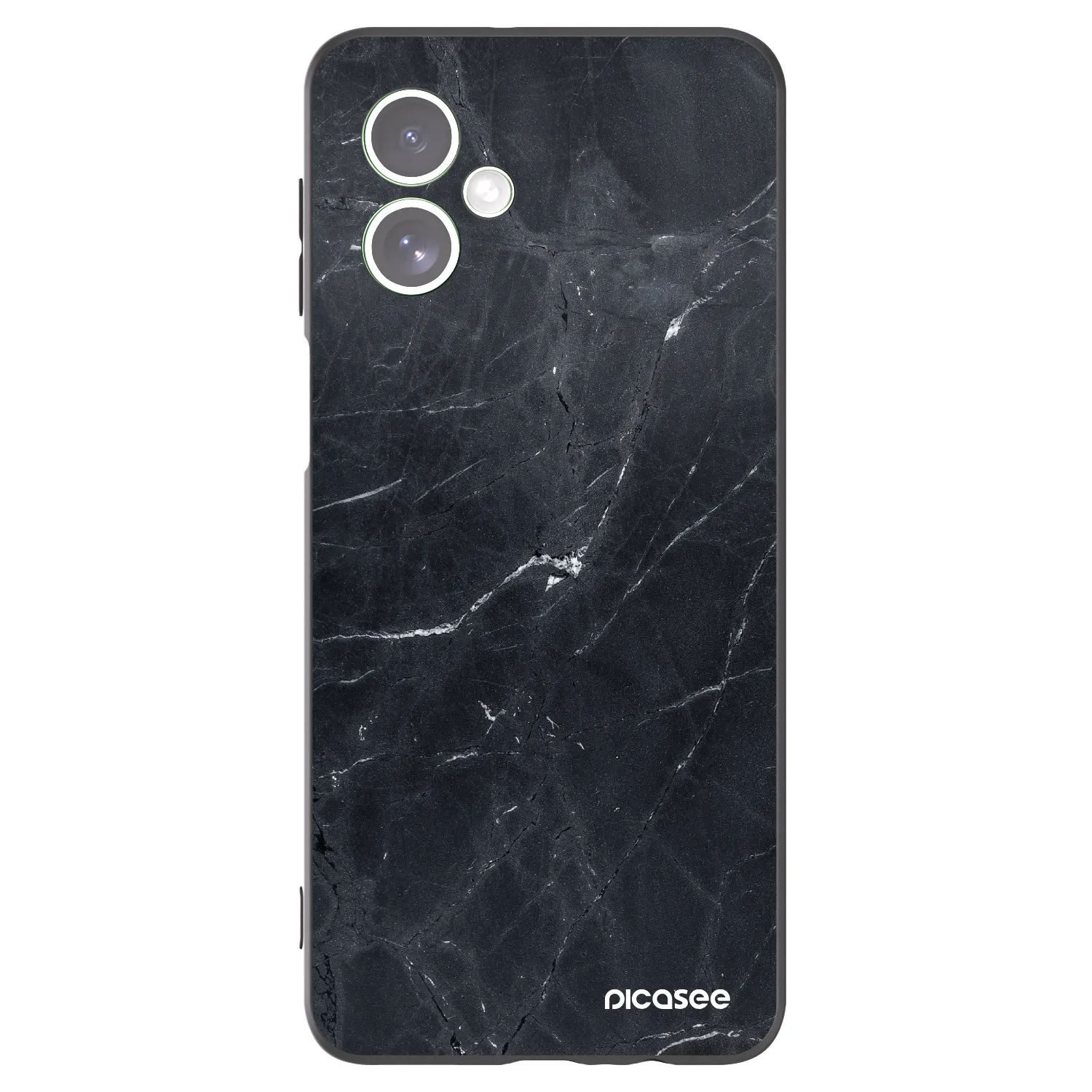 Picasee silikonowe czarne etui na Motorola Moto G54 5G - Black marble