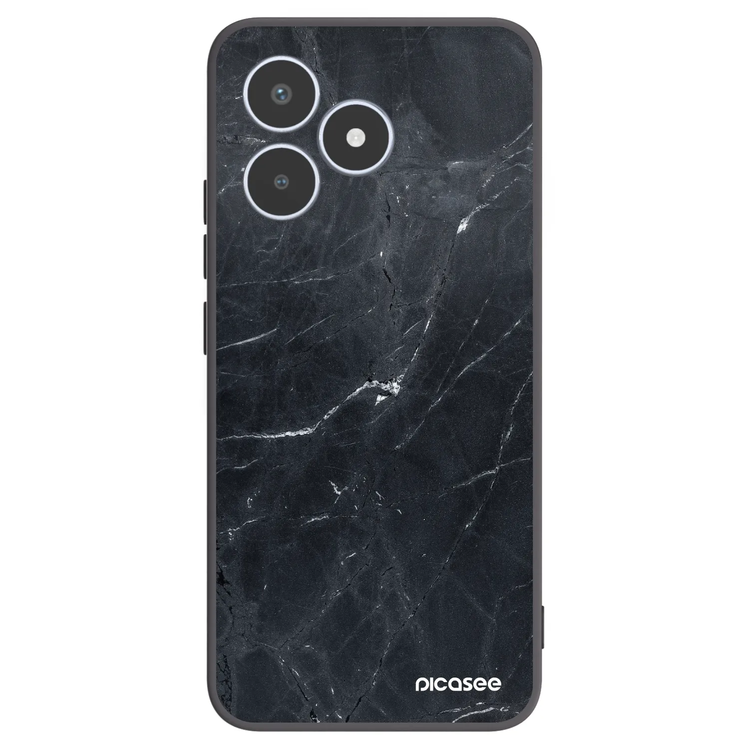 Picasee silikonowe czarne etui na Realme C53 - Black marble