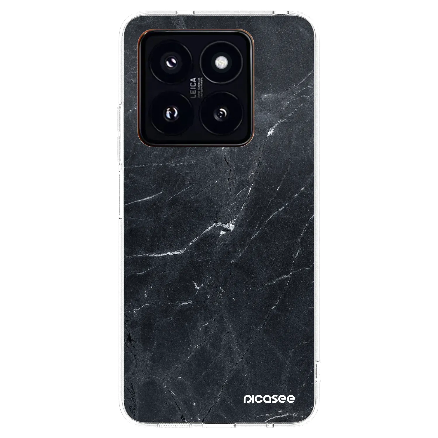 Picasee silikonowe przeźroczyste etui na Xiaomi 14 Pro - Black marble