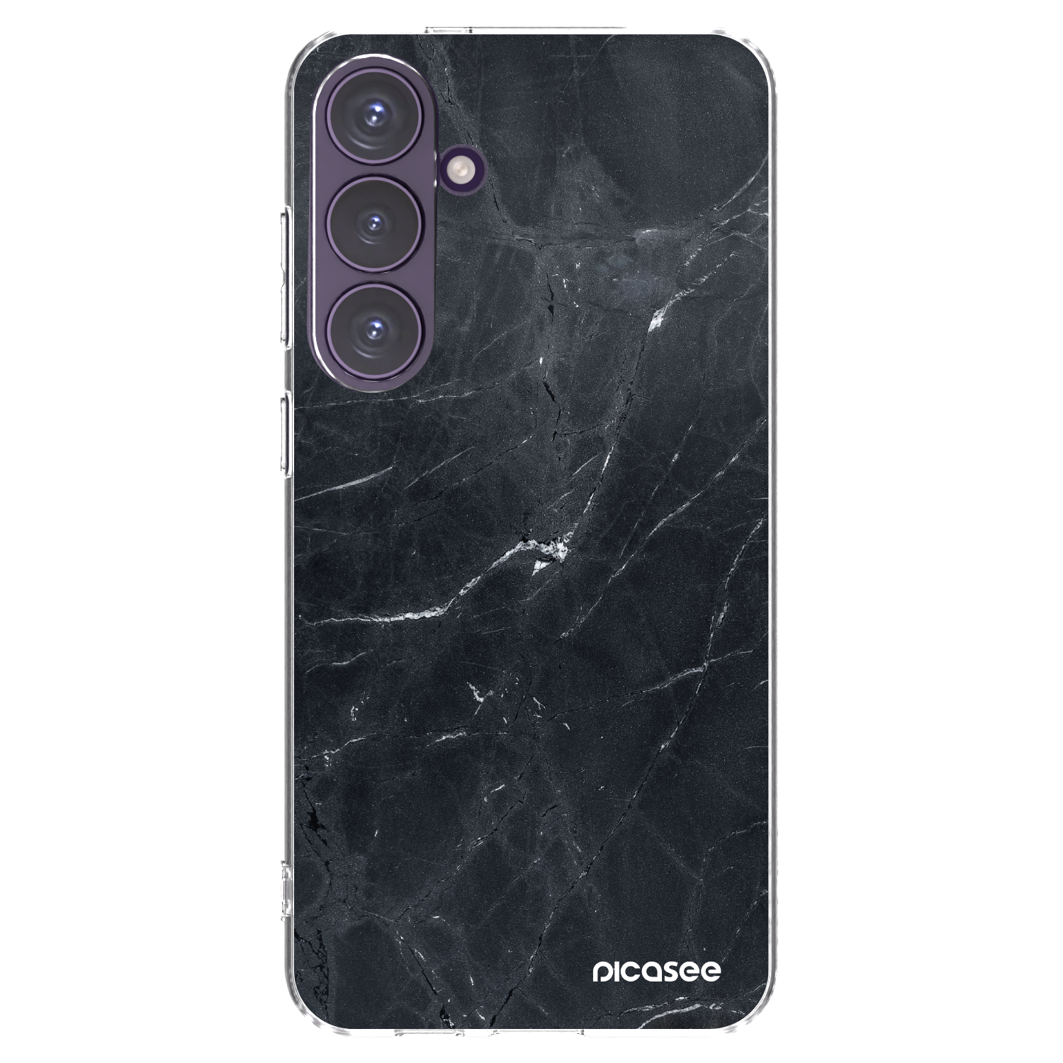 Picasee silikonowe przeźroczyste etui na Samsung Galaxy S24+ S926B 5G - Black marble