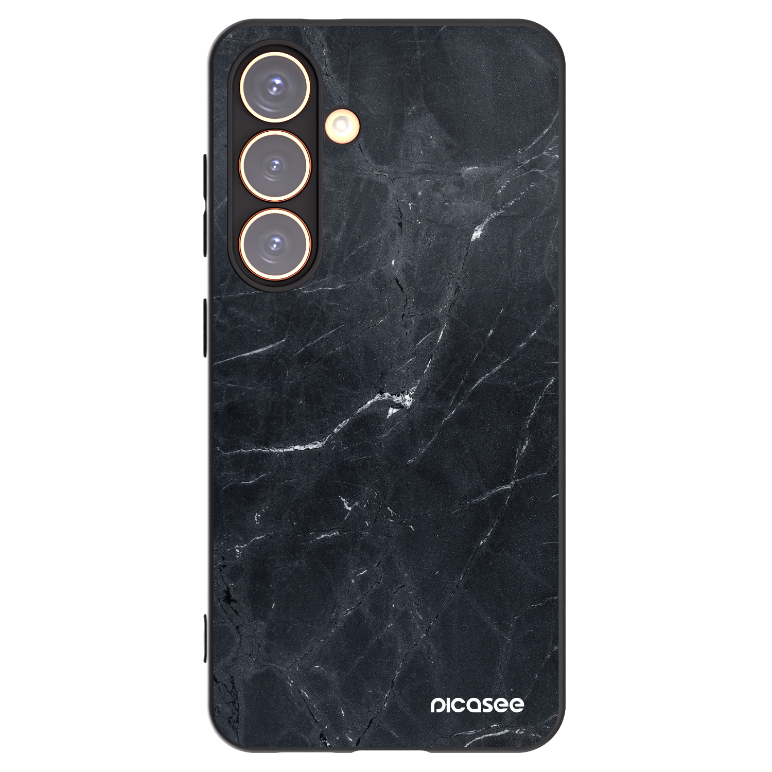 Picasee silikonowe czarne etui na Samsung Galaxy S24 S921B 5G - Black marble