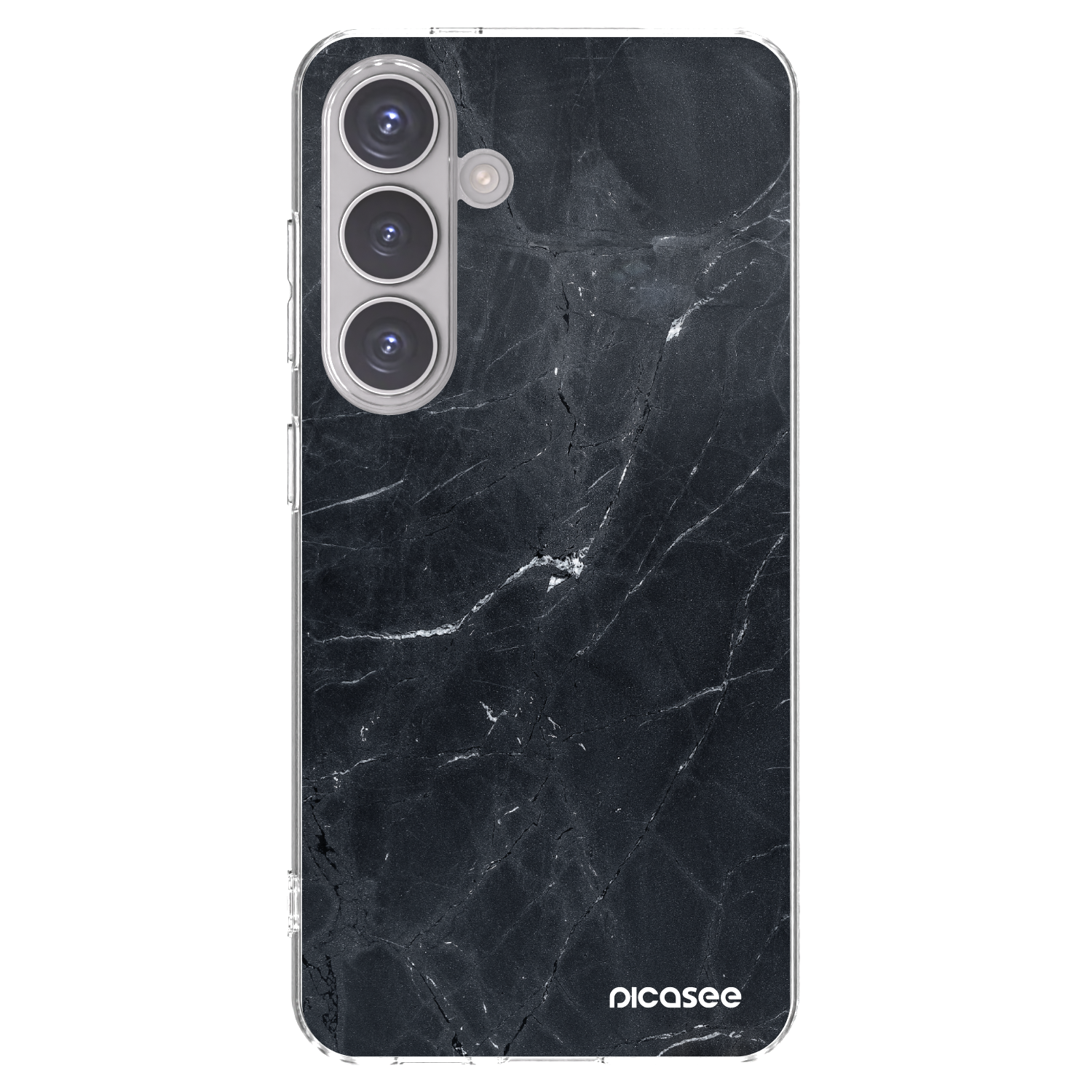 Picasee silikonowe przeźroczyste etui na Samsung Galaxy S24 S921B 5G - Black marble