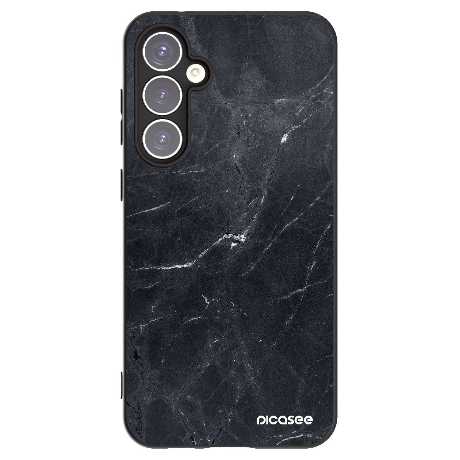 Picasee silikonowe czarne etui na Samsung Galaxy S23 FE S711B - Black marble