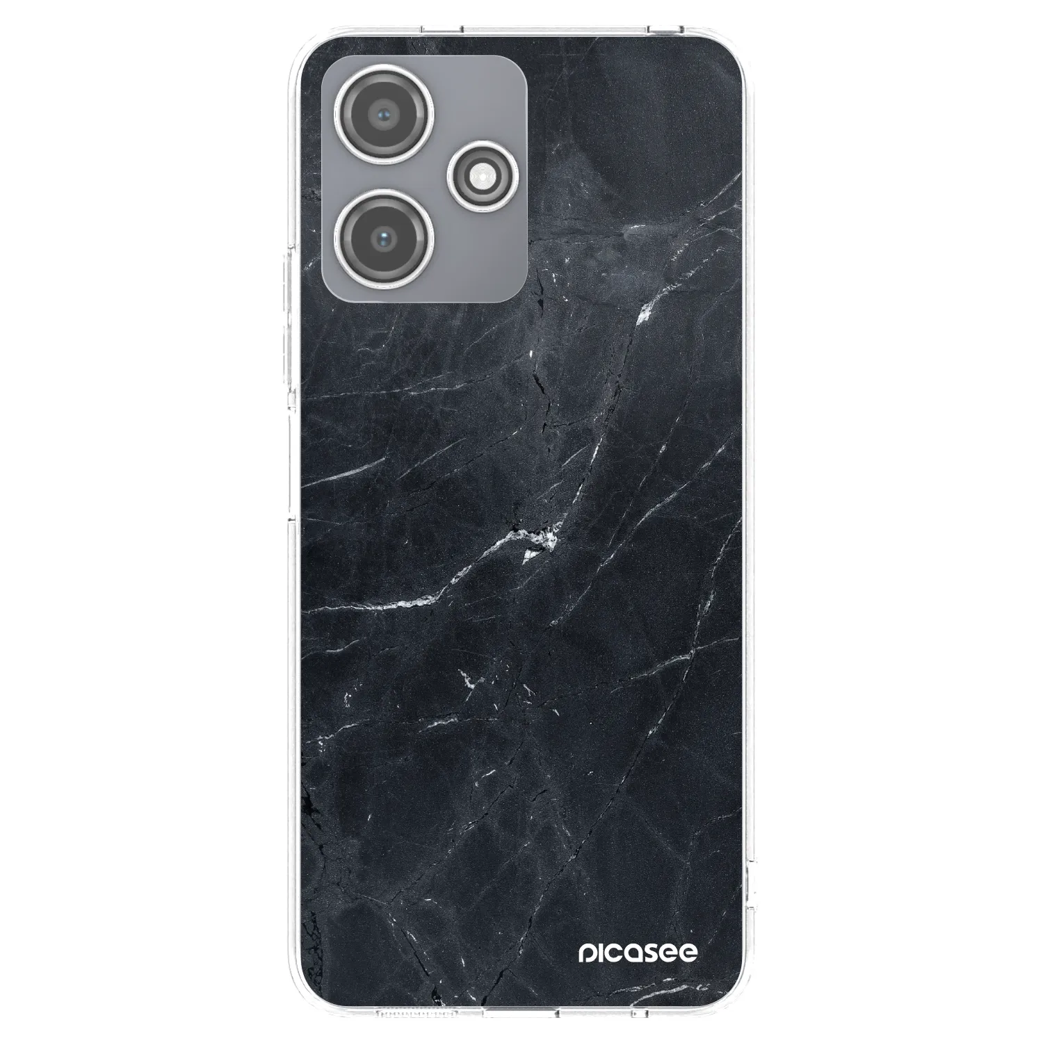 Picasee silikonowe przeźroczyste etui na Xiaomi Redmi 12 5G - Black marble
