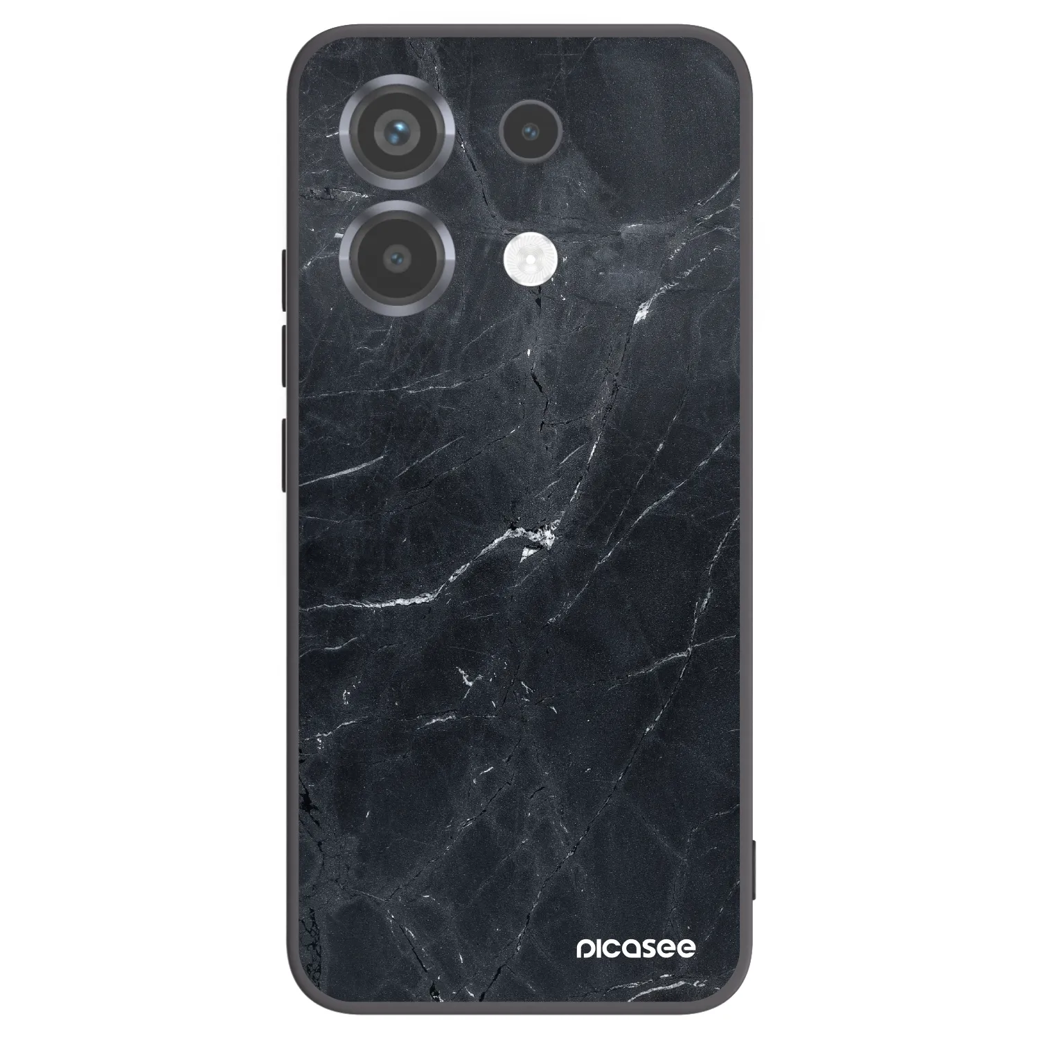 Picasee silikonowe czarne etui na Xiaomi Poco X6 - Black marble
