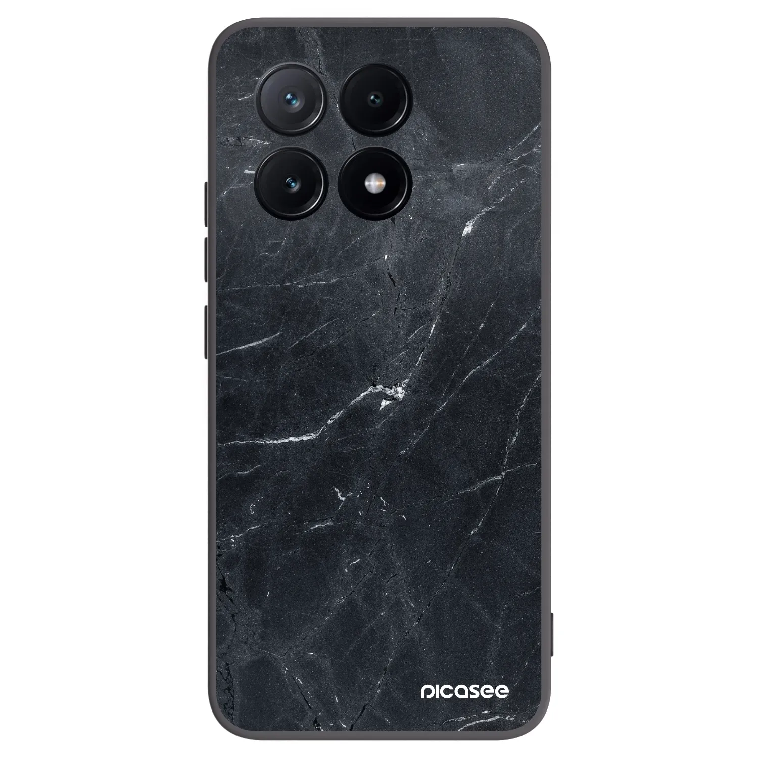 Picasee silikonowe czarne etui na Xiaomi Poco X6 Pro - Black marble