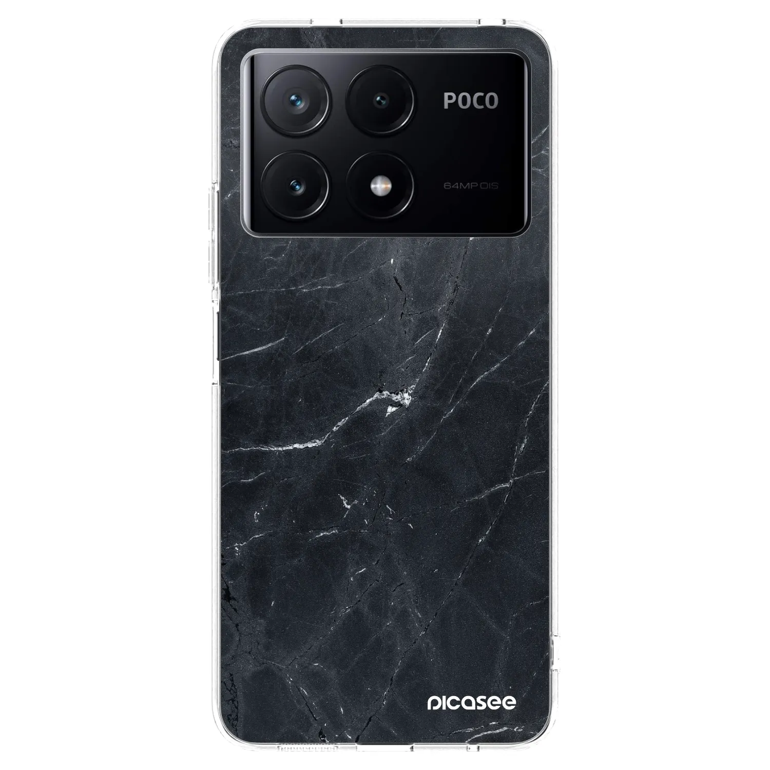 Picasee silikonowe przeźroczyste etui na Xiaomi Poco X6 Pro - Black marble