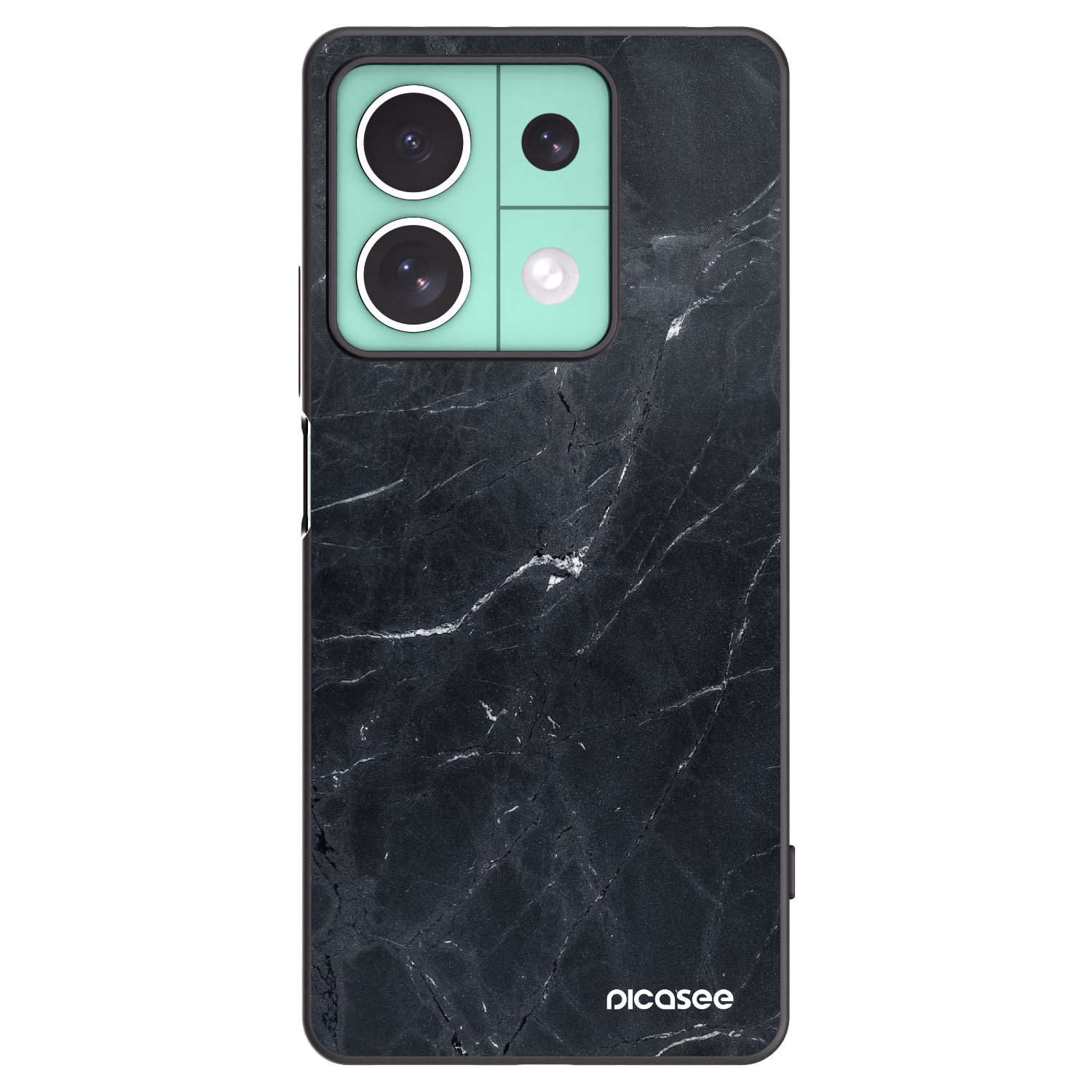 Picasee silikonowe czarne etui na Xiaomi Redmi Note 13 5G - Black marble