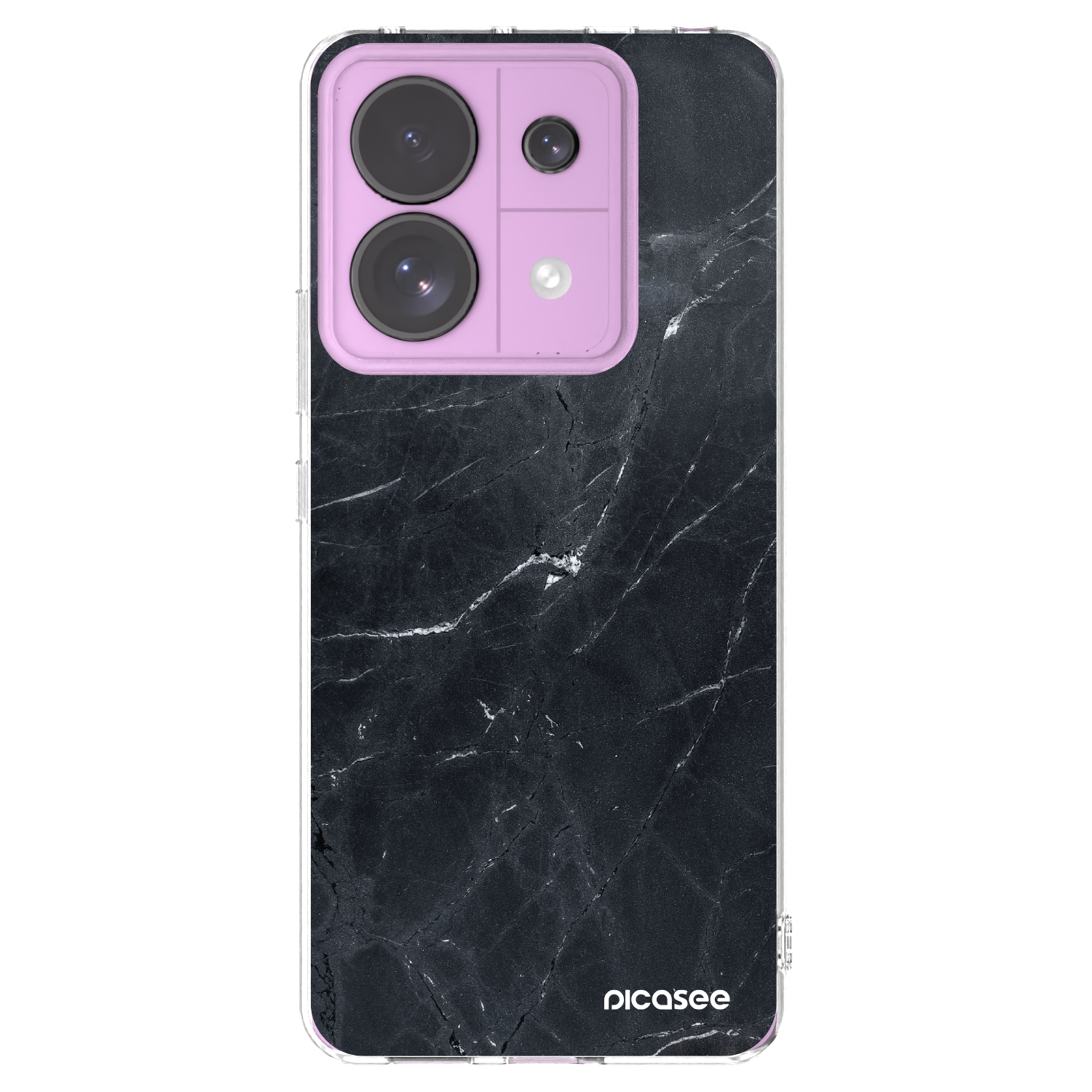 Picasee silikonowe przeźroczyste etui na Xiaomi Redmi Note 13 Pro 5G - Black marble