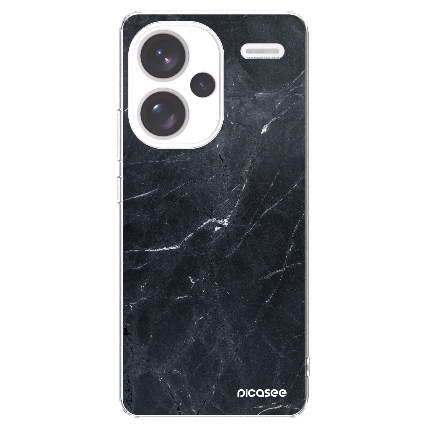 Picasee silikonowe przeźroczyste etui na Xiaomi Redmi Note 13 Pro+ 5G - Black marble