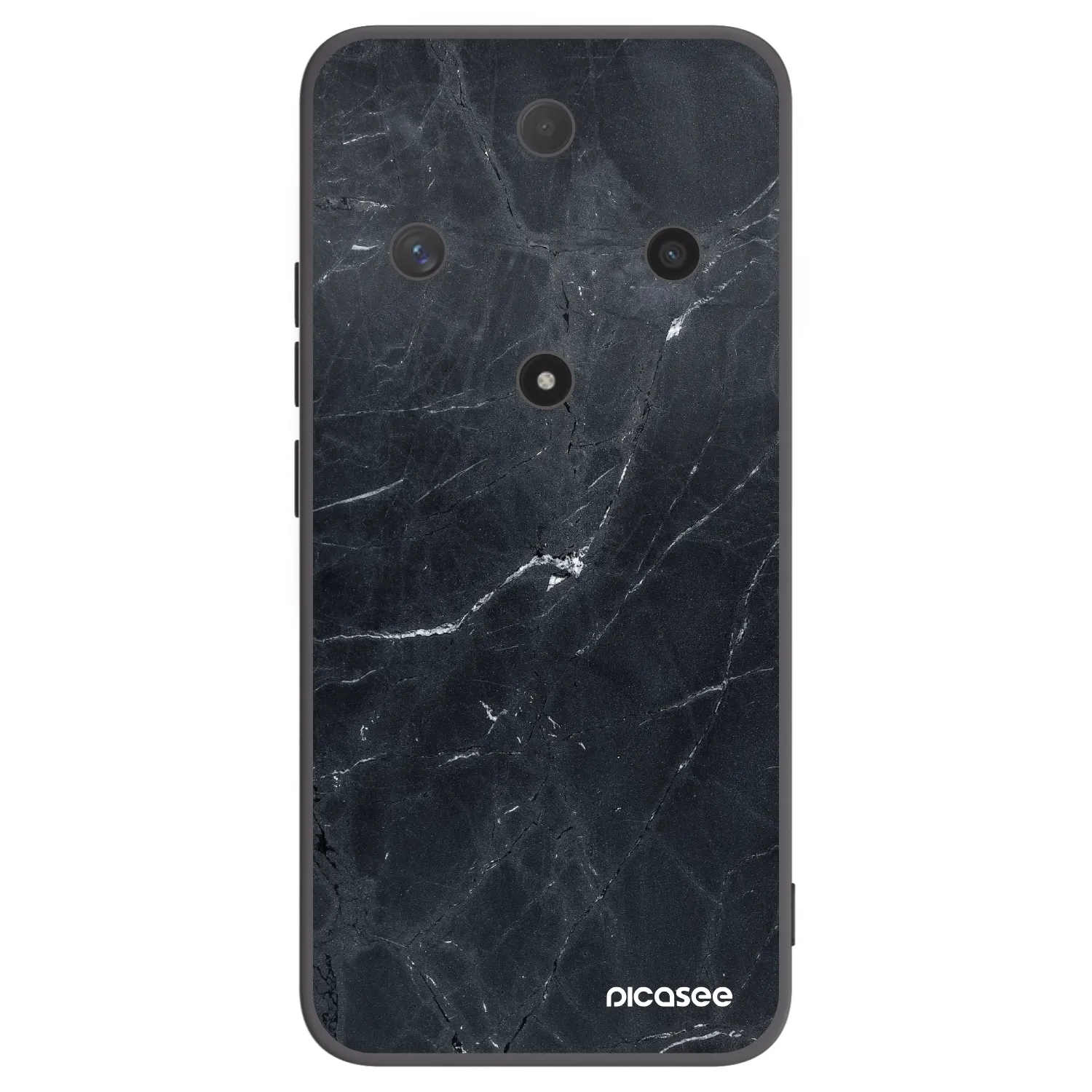 Picasee silikonowe czarne etui na Honor Magic6 Lite 5G - Black marble