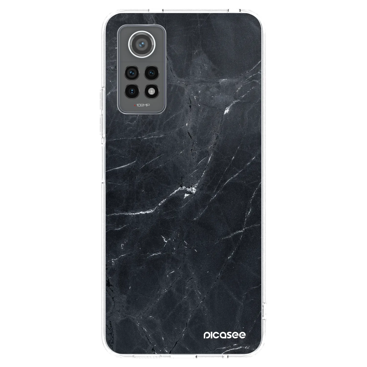 Picasee silikonowe przeźroczyste etui na Xiaomi Redmi Note 12 Pro 4G - Black marble