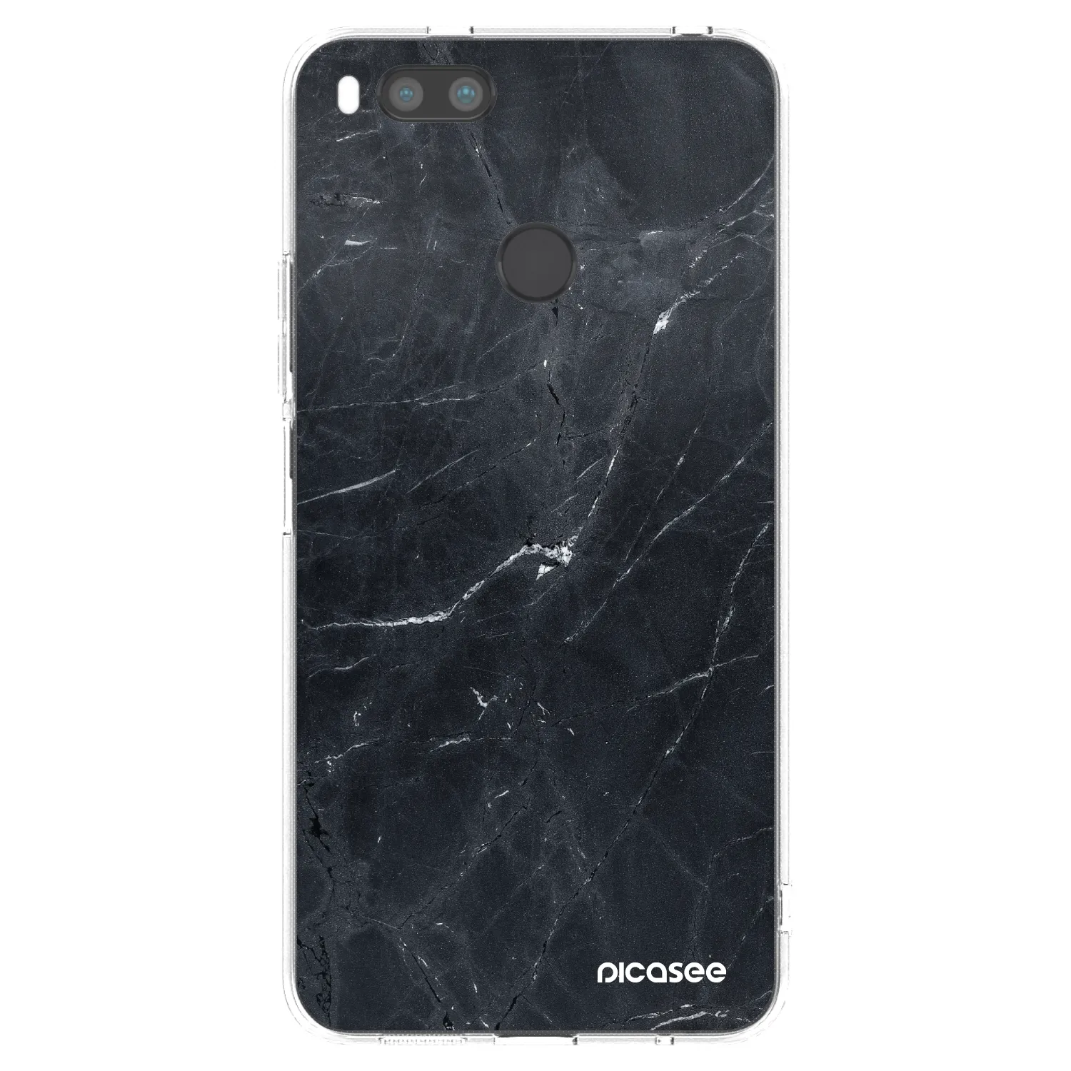 Picasee silikonowe przeźroczyste etui na Xiaomi Mi A1 Global - Black marble