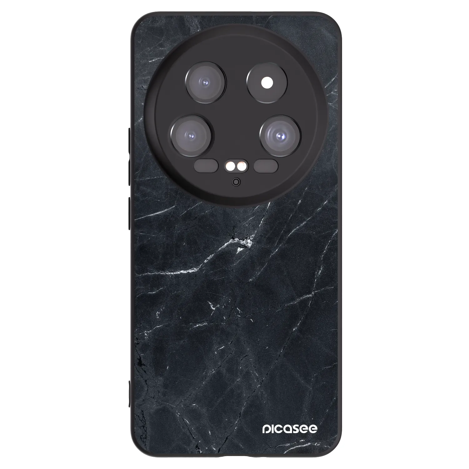 Picasee silikonowe czarne etui na Xiaomi 14 Ultra - Black marble