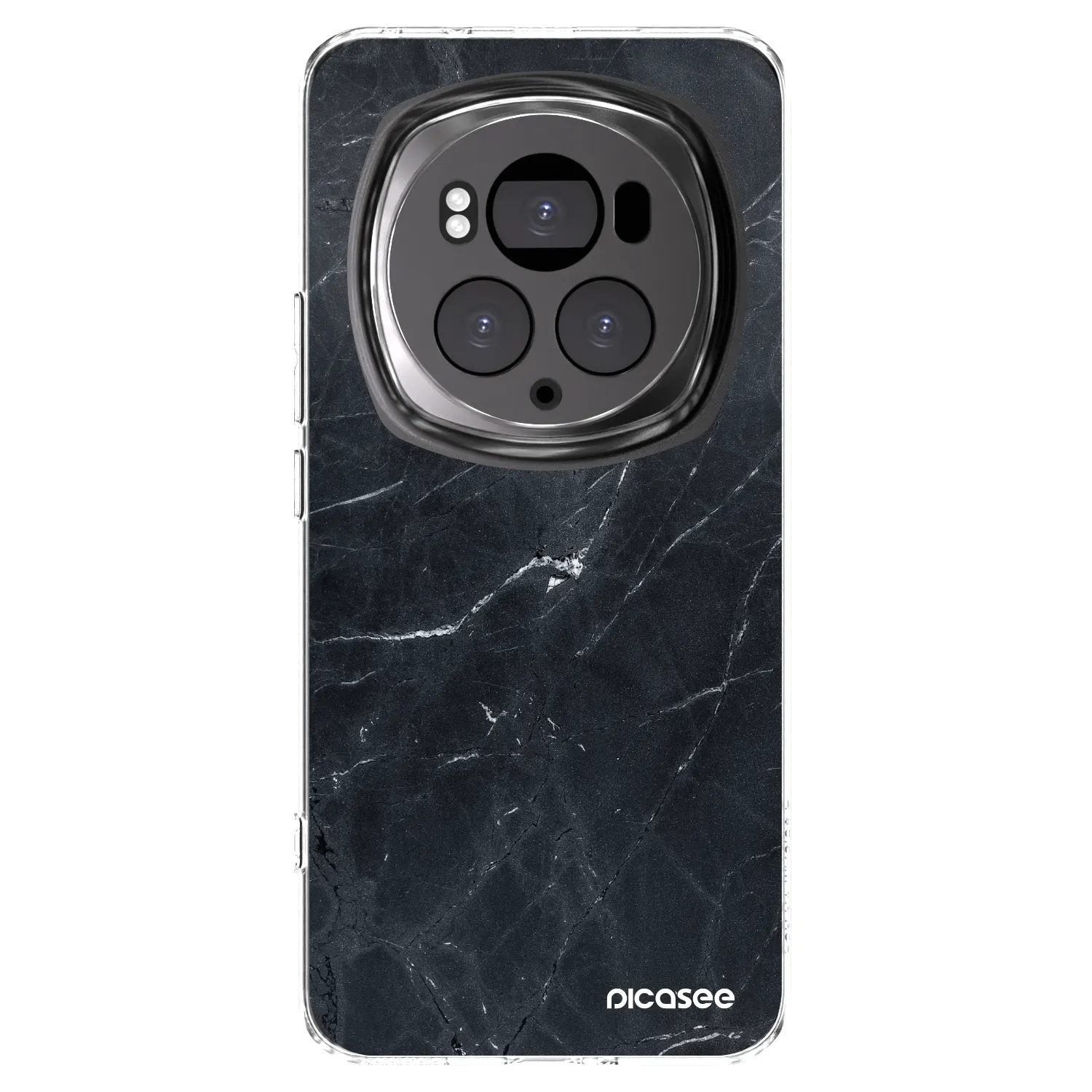 Picasee silikonowe przeźroczyste etui na Honor Magic6 Pro - Black marble