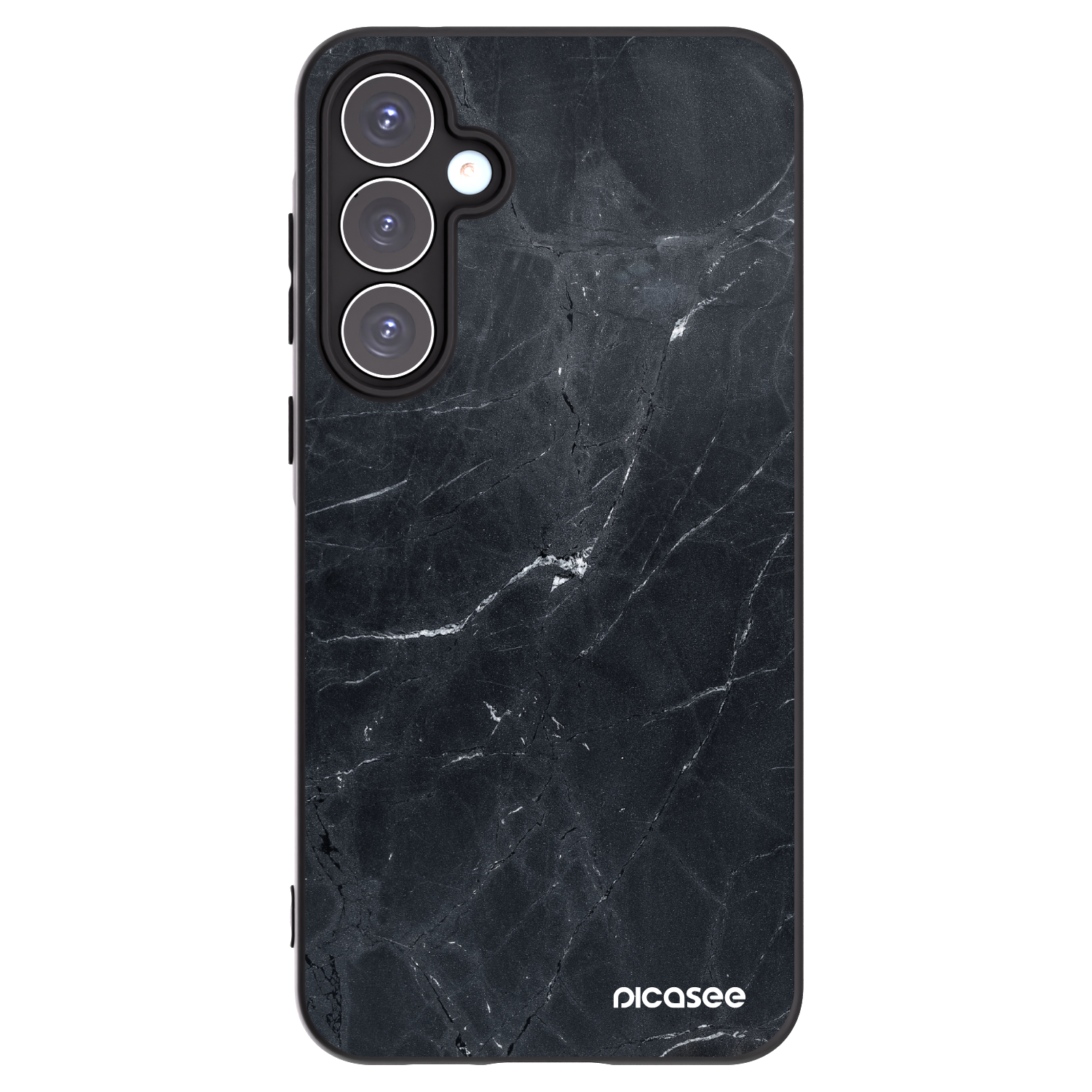 Picasee silikonowe czarne etui na Samsung Galaxy A55 5G A556B - Black marble