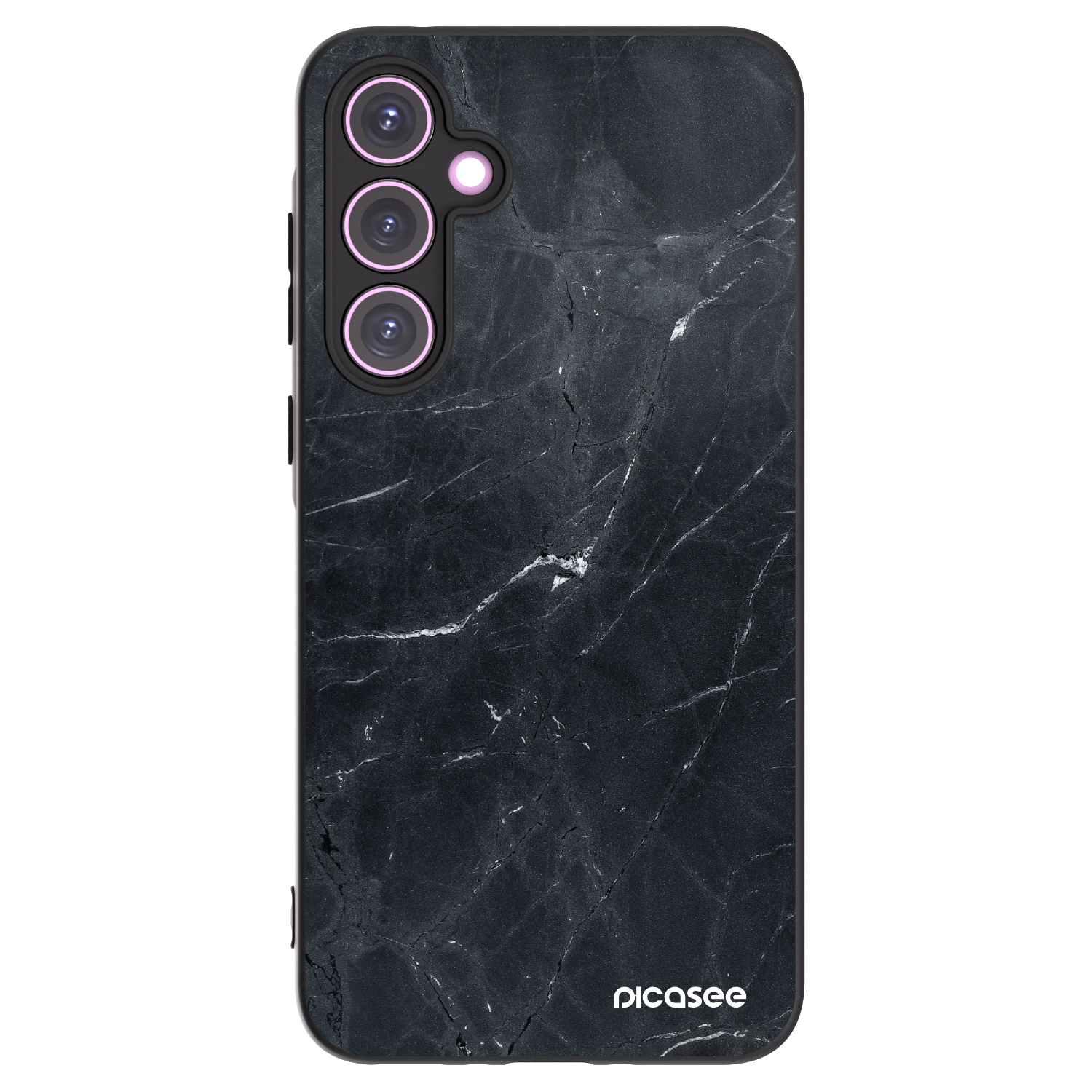 Picasee silikonowe czarne etui na Samsung Galaxy A35 5G A356B - Black marble