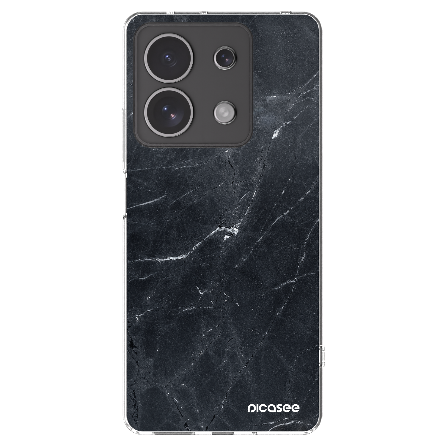 Picasee silikonowe przeźroczyste etui na Xiaomi Redmi Note 13 4G - Black marble
