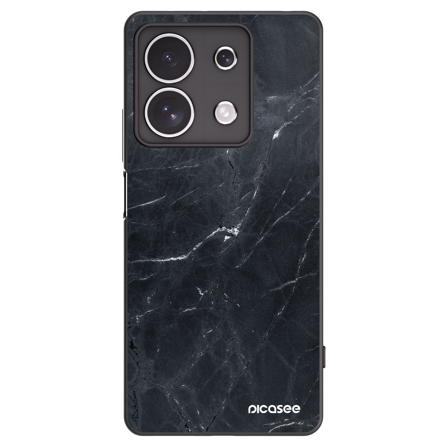 Picasee silikonowe czarne etui na Xiaomi Redmi Note 13 4G - Black marble