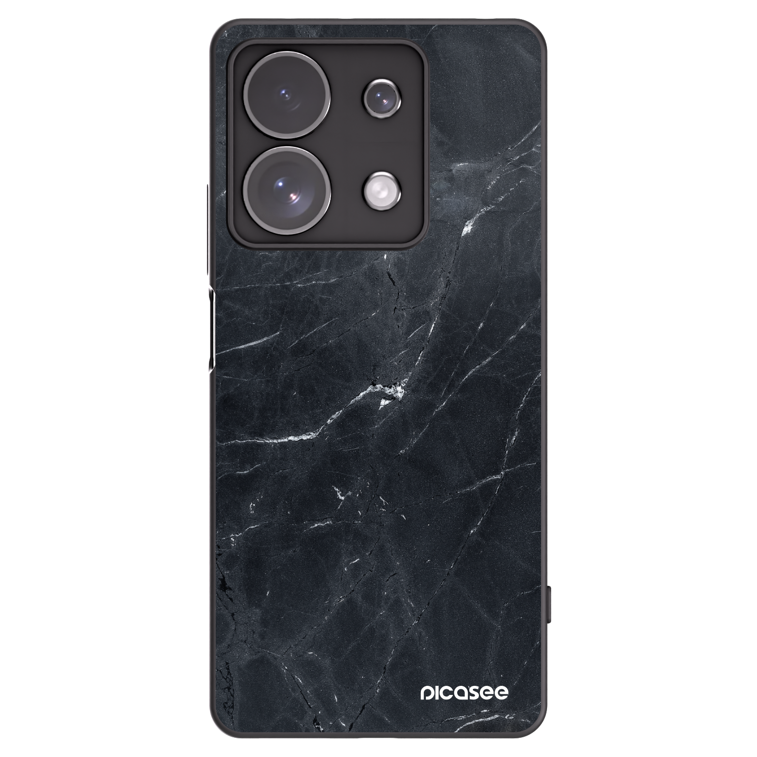 Picasee silikonowe czarne etui na Xiaomi Redmi Note 13 Pro 4G - Black marble